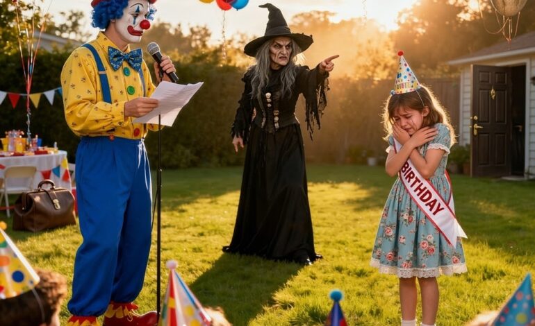 At my daughter’s 8th birthday party, the clown my sister hired made an announcement that left forty kids staring at her in stunned silence. Emma burst into tears and ran off before I could even react. I searched the entire house and finally found her hours later, curled up and shaking inside a dark hallway closet. I didn’t yell at my sister, and I didn’t bother arguing. Instead, I took legal action. And what the judge ultimately decided shocked every single person in that courtroom…