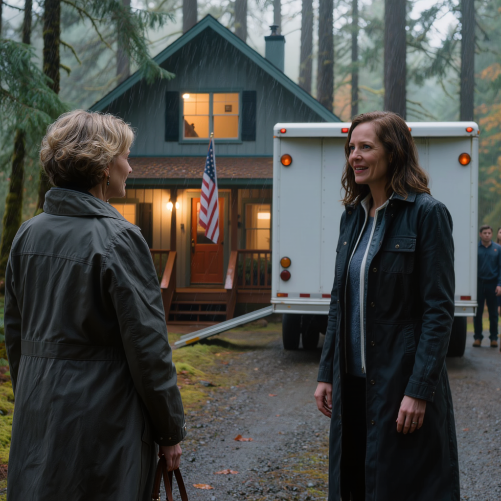 Après une longue semaine à Seattle, je suis rentrée à Cedar Haven sous la pluie froide du Pacifique Nord-Ouest. J’ai été paralysée de stupeur en voyant mon fils et ma belle-fille vider la maison que j’avais construite de mes propres mains. Mais je ne suis pas sortie de la voiture ; j’ai discrètement glissé la main dans mon sac à main.