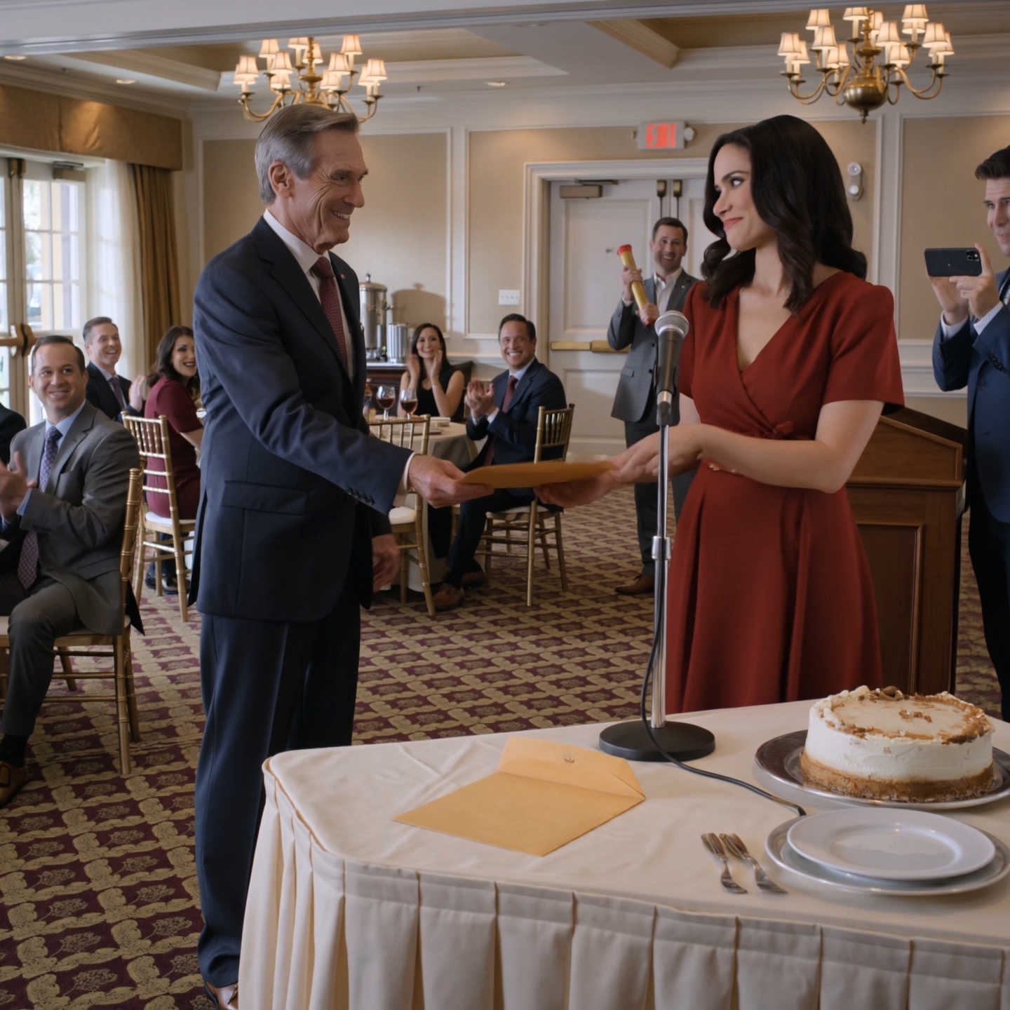 Lors de mon banquet de départ à la retraite dans un hôtel près de l’I-84, à l’extérieur de Hartford, ma femme a pris le micro avant que je puisse remercier qui que ce soit et a annoncé qu’elle me quittait, tandis que nos enfants applaudissaient sous les lustres en faux cristal comme si tout cela avait été programmé entre le dessert et le café.