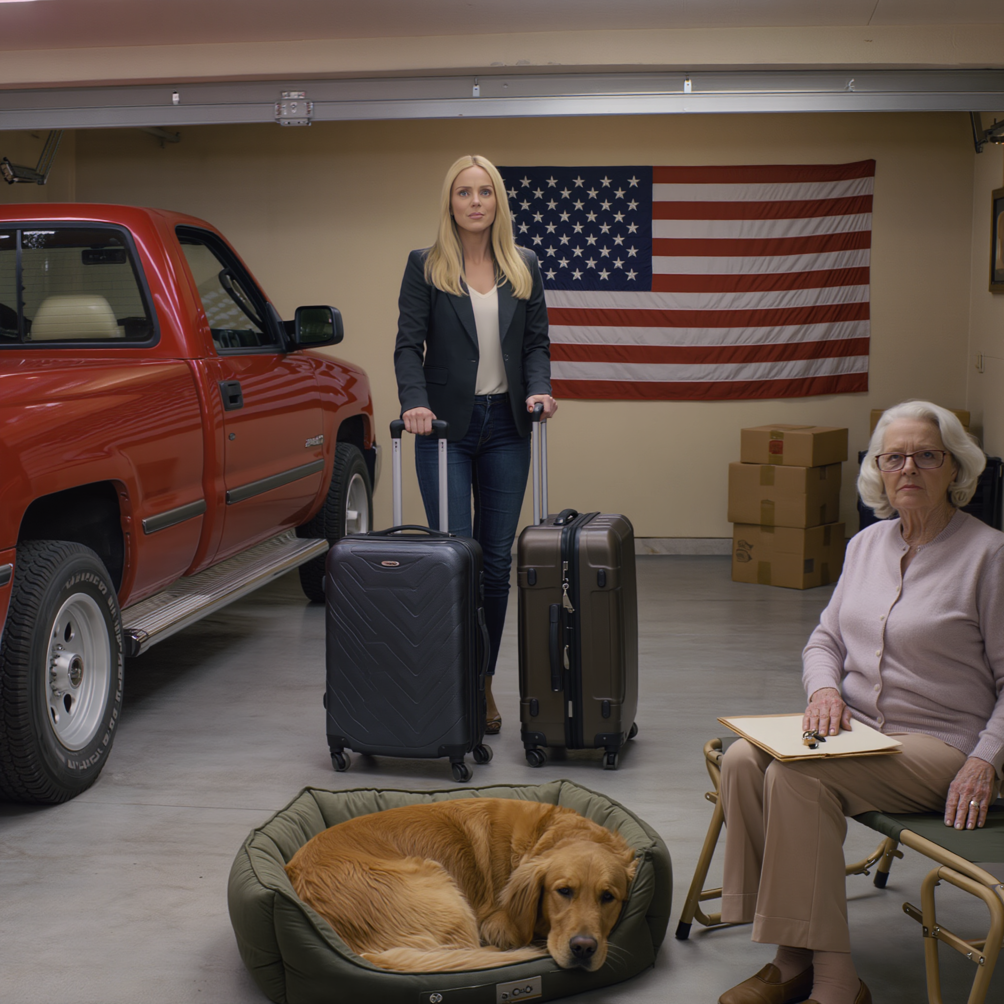 Le jour du décès de mon mari, ma belle-fille a entassé mes valises dans le garage, ignorant tout de l’héritage de 19 millions de dollars et de la villa qu’il m’avait léguée. Ce soir-là, elle m’a dit : « Désormais, tu dormiras dans le garage. » Juste à côté se trouvait le panier de son chien choyé. J’ai simplement souri et répondu doucement : « D’accord », car elle était loin de se douter que j’allais bouleverser les règles. Quand elle s’en est rendu compte… tout avait déjà changé.