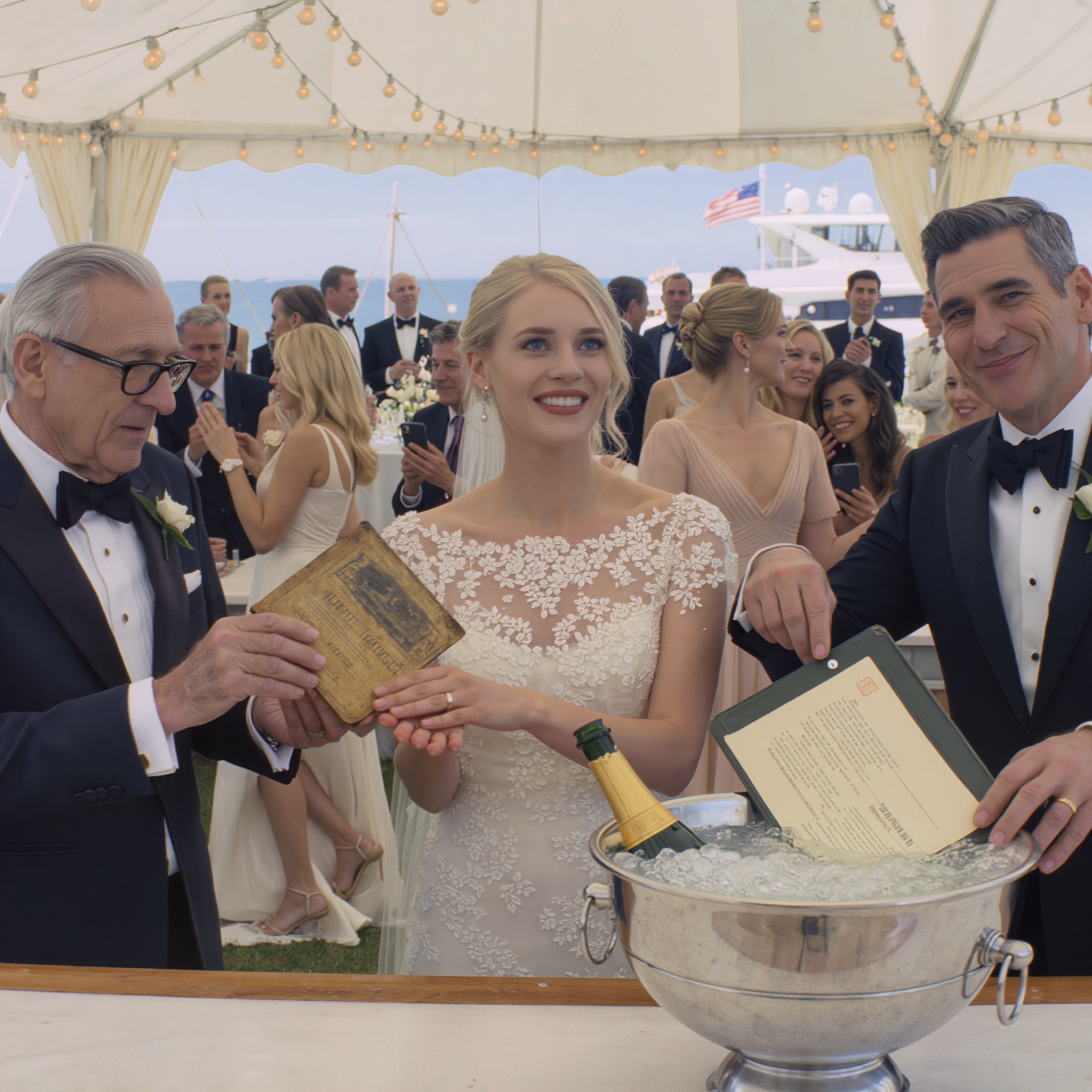 À mon mariage, grand-père m’a glissé un vieux livret d’épargne dans la main. Papa l’a vu, a souri d’un air narquois et l’a jeté directement dans le seau à glace. « Ce livret ne vaut rien », a-t-il dit. Je n’ai pas protesté. Je suis simplement sortie. Et puis, je suis quand même allée à la banque. La guichetière m’a jeté un coup d’œil et a pâli, baissant la voix : « Madame… s’il vous plaît, ne partez pas. »