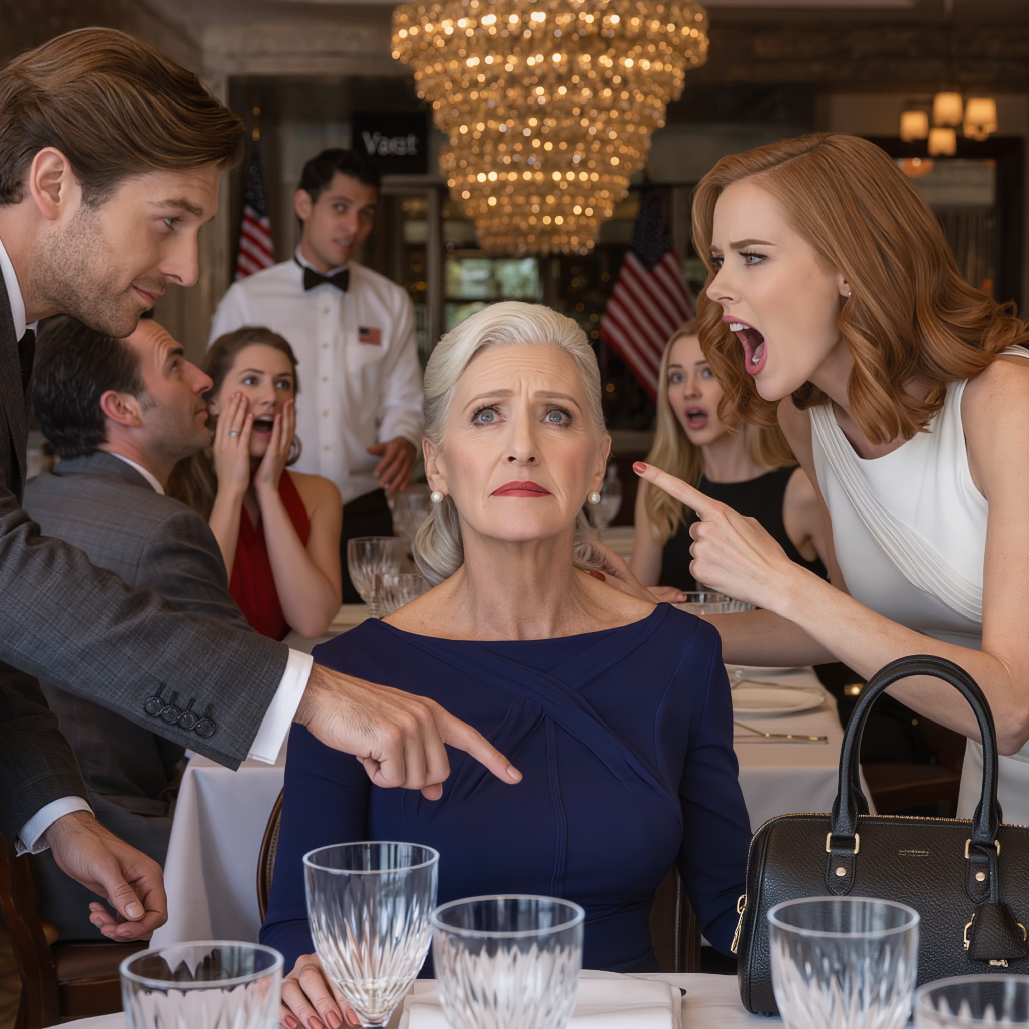 Pendant un dîner de famille, ma belle-fille a soudainement déclaré avoir perdu 800 dollars dans son sac à main, et son regard s’est immédiatement tourné vers moi. Mon fils s’est levé d’un bond, furieux, et a crié : « Ma femme ne ment jamais ! », me laissant désemparée et blessée au milieu d’un restaurant bondé. Sous le choc, je suis sortie… jusqu’à ce qu’un serveur vienne me dire qu’il avait vu quelque chose qui allait tout changer.