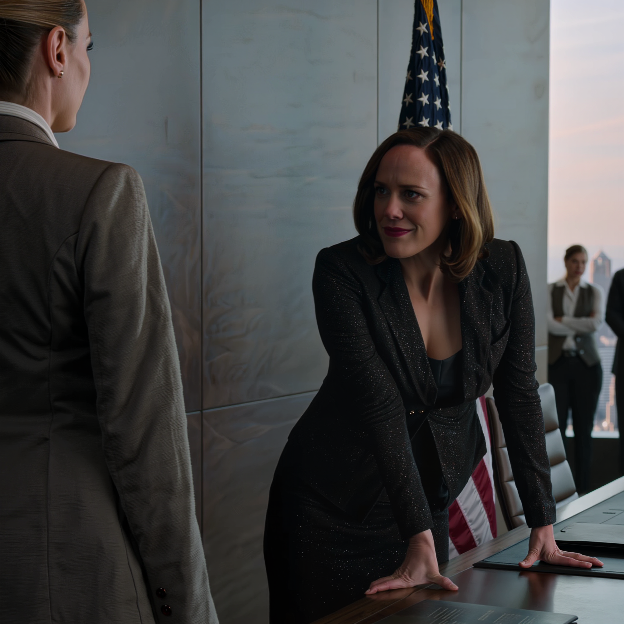 « “Tu n’arrives même pas à trouver un vrai travail”, m’a lancé Emma dimanche soir, pendant que nos parents trinquaient encore à son entretien d’embauche chez Sterling ; lundi matin, elle est entrée dans la salle de sélection pour le poste de ses rêves en centre-ville, persuadée qu’elle était simplement venue pour être accueillie – jusqu’à ce qu’elle me voie déjà assise derrière le bureau du PDG, son CV ouvert juste devant moi. »