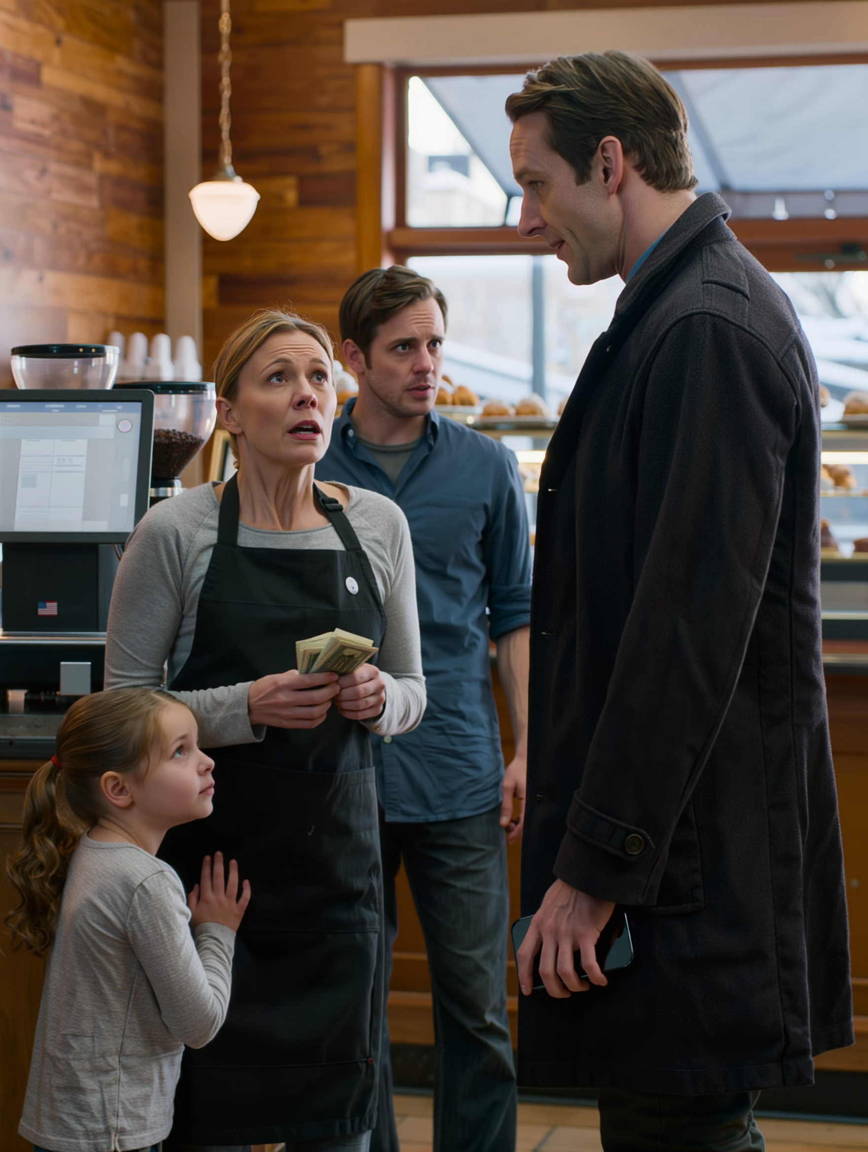 « Ma maman travaille tellement, mais son patron ne la paie toujours pas », dit la petite fille. À la table d’angle, le milliardaire Jonathan Reed regarda le comptoir et resta immobile.