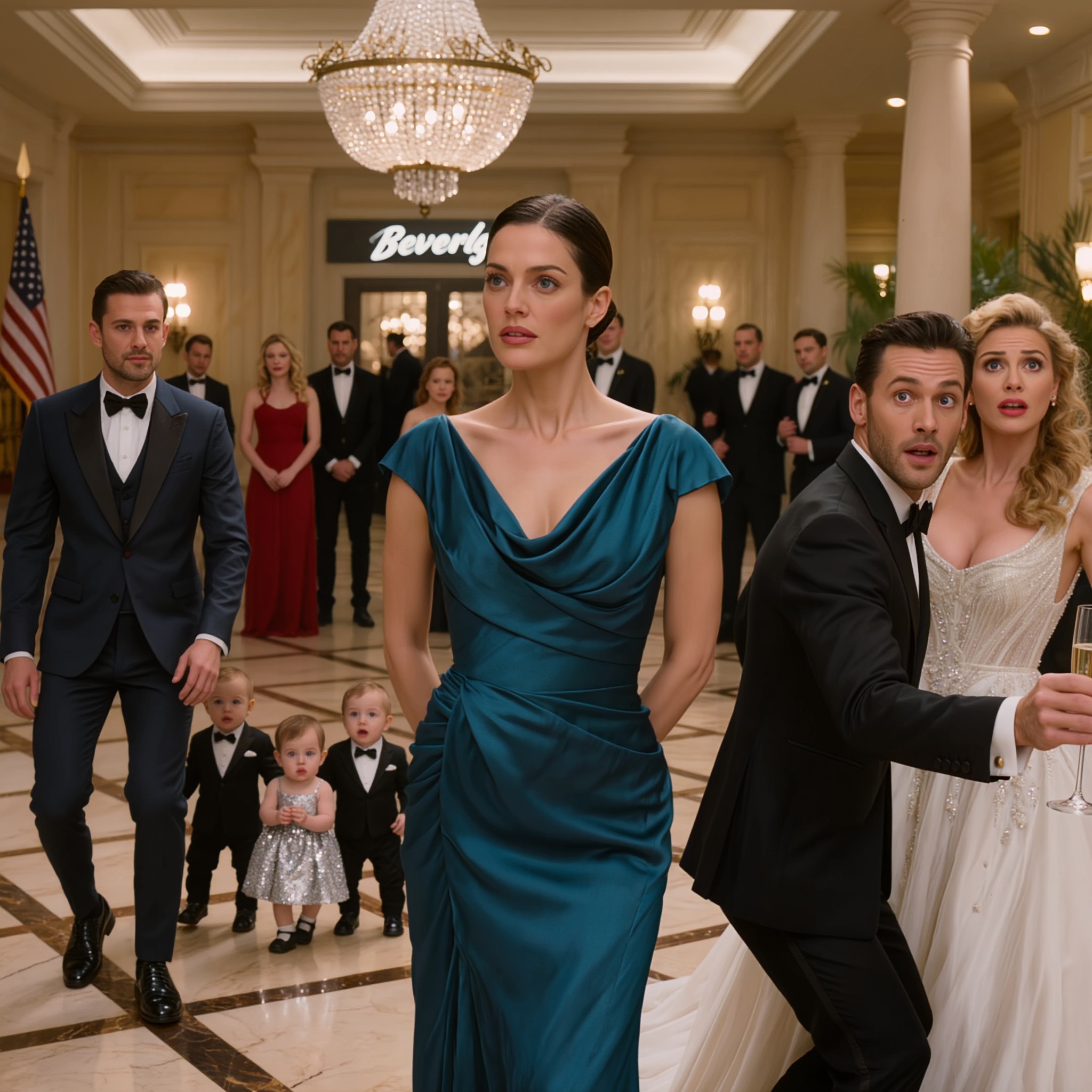 Au mariage au Beverly Hills Grand Hotel, tous s’attendaient à voir briller la nouvelle vie « parfaite » de Ryan Mitchell et à ce que son ex-femme, Emily Carter, fasse une apparition discrète et embarrassée. Au lieu de cela, Emily est arrivée dans une robe saphir, accompagnée d’un allié de poids, de trois enfants inattendus et d’une vérité qui a glacé le sang. Lorsque les lustres ont cessé de scintiller, le véritable spectacle n’avait rien à voir avec l’amour : c’était une chute savamment orchestrée.