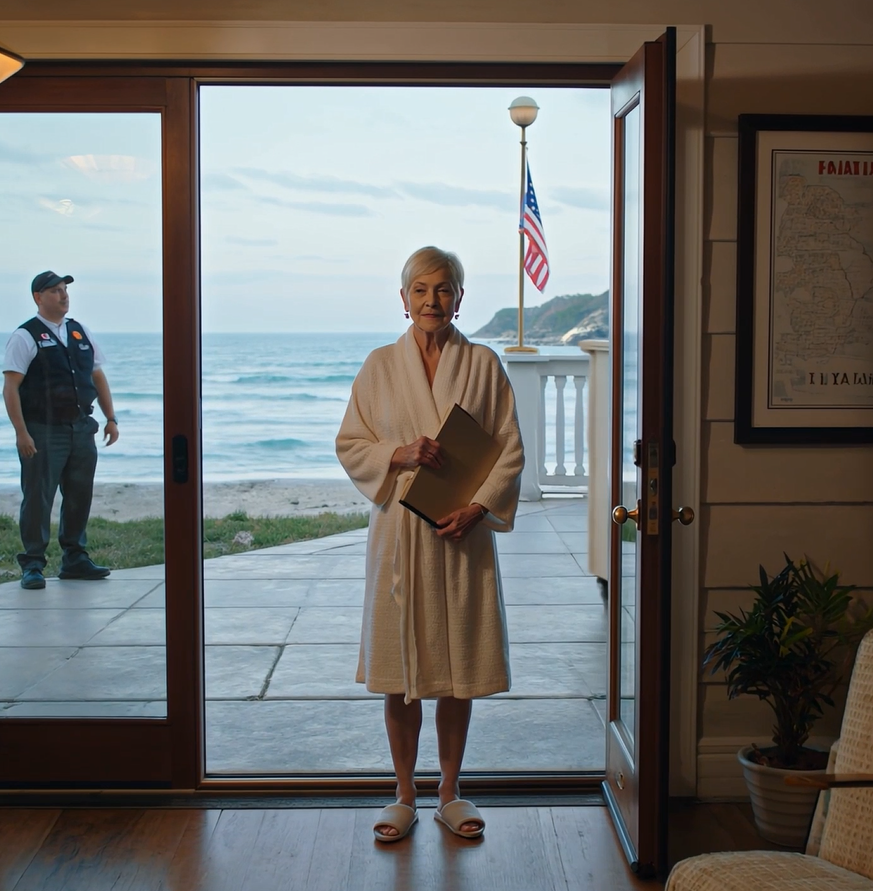Je me détendais dans ma maison de plage à Santa Barbara quand, à 5 heures du matin, l’alarme s’est déclenchée. Le gardien a dit : « Votre belle-fille est là avec des déménageurs. Elle prétend être la propriétaire de la maison. » J’ai souri : « Laissez-la entrer… laissez-la entrer. Elle va avoir une surprise… »