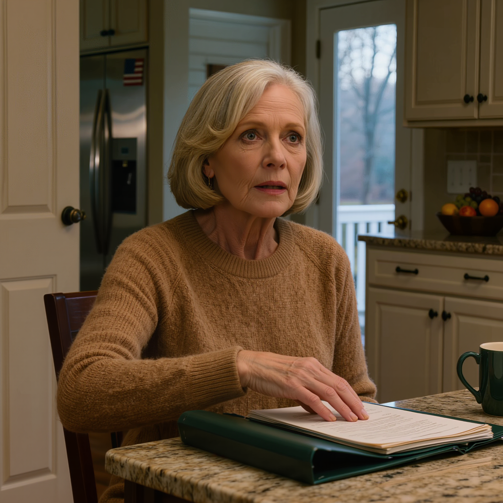 J’ai quitté la maison de mon fils en larmes après avoir aperçu par hasard un dossier de 12 pages ouvert sur le comptoir de la cuisine, lu la ligne « plan de transition successorale », puis avoir été glaciale en lisant la page indiquant que je serais placée en unité de soins pour personnes atteintes de troubles de la mémoire dans les 3 ans en raison d’un « déclin cognitif » — quelque chose qu’ils pensaient que je ne verrais jamais, et encore moins que je ne comprendrais, avant leur retour.