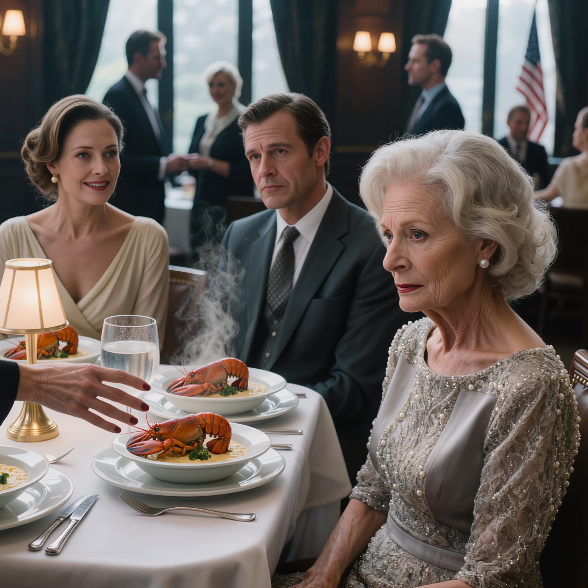 « Nous ne servons pas de repas supplémentaires », a déclaré ma belle-fille en me tendant un verre d’eau tandis que toute sa famille dévorait des homards à 60 dollars juste devant moi ; mon fils a ajouté : « Maman, tu devrais connaître ta place » ; je n’ai pas discuté, j’ai simplement souri et dit : « Bien noté » — et lorsque le chef cuisinier est sorti de la cuisine, les visages autour de la table ont commencé à changer.