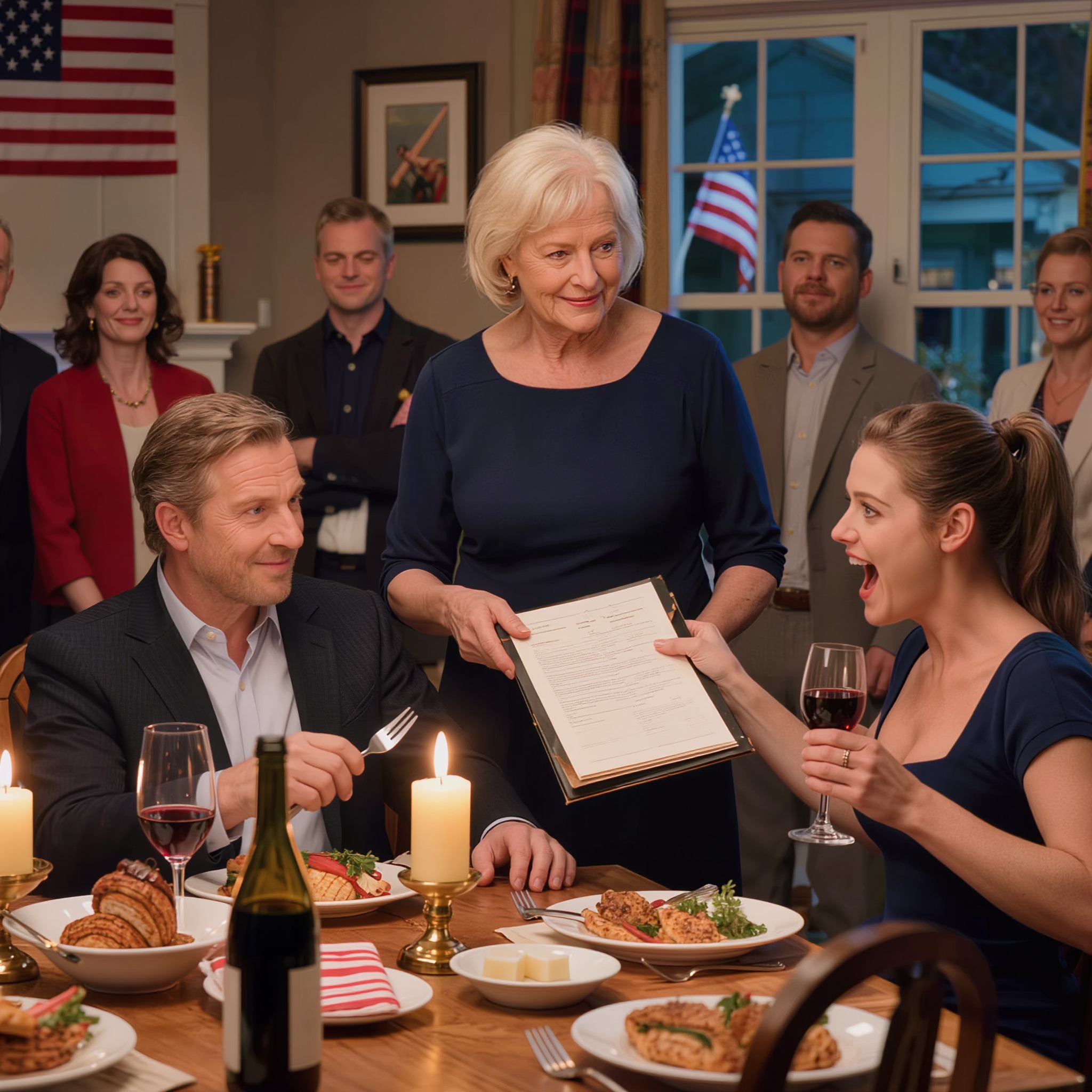 Lors d’un toast à 21h30, ma belle-fille s’est moquée de mon « chômage ». J’ai donc calmement révélé que l’acte de propriété était à mon nom et leur ai donné 30 jours pour déménager. Ce qui a suivi n’était pas qu’un simple drame familial : des clients payant comptant de manière occulte, des comptes disparus, un SMS envoyé par erreur et un second mariage qui a ébranlé son sourire impeccable. Je n’ai pas haussé le ton. J’ai simplement ouvert un dossier et j’ai vu son monde s’écrouler.