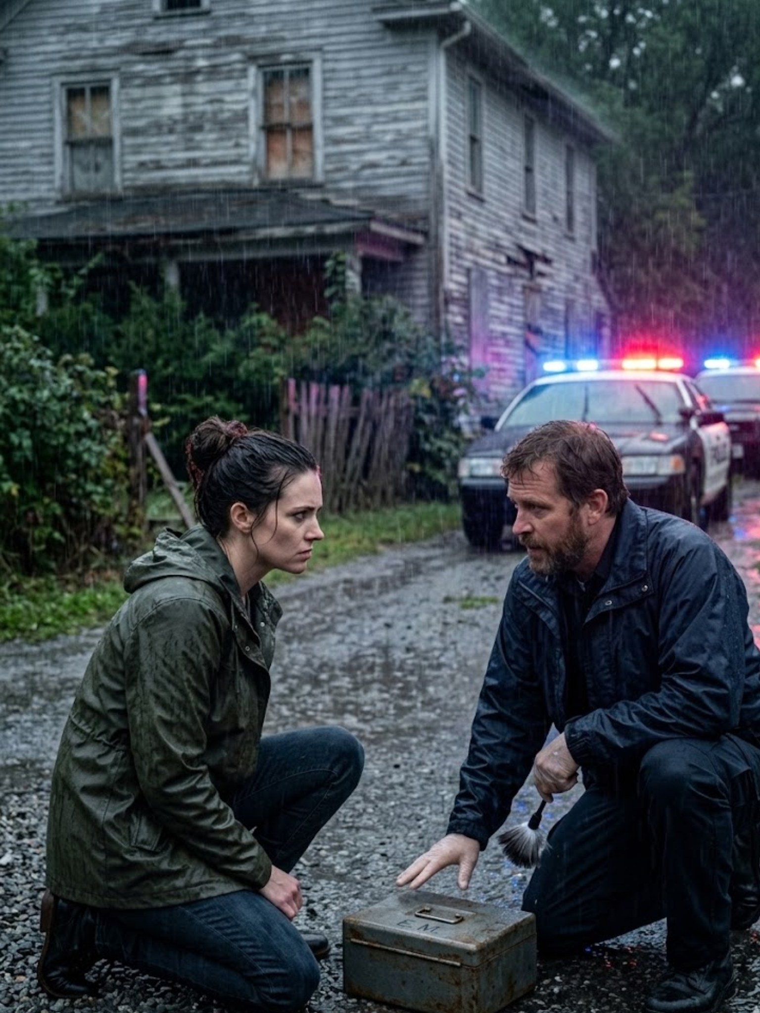 Le matin où le testament de ma grand-mère a été lu, ma famille est repartie riche, tandis que moi, je me suis retrouvée avec une maison délabrée dont personne ne voulait. Mon père, lui, souriait et disait : « Elle t’a donné ce que tu pouvais supporter. » Quatre mois plus tard, mon contremaître m’a appelée à 22 h, la voix tremblante : « Madame… On a trouvé quelque chose dans le mur. » Quand je suis arrivée sous la pluie, deux voitures de police étaient déjà garées dans l’allée, et un policier dépoussiérait une boîte en acier qu’ils avaient sortie de derrière un faux mur… Mes initiales étaient gravées sur le couvercle. Je me suis agenouillée pour l’ouvrir, et l’agent m’a arrêtée net : « Madame… avant de briser ce sceau, je dois savoir : qui, dans votre famille, sait que vous êtes ici… ? »