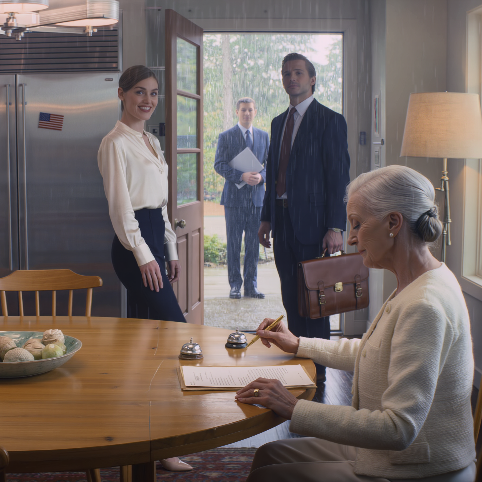 Quand mon fils s’est marié, je n’ai pas mentionné le ranch que mon défunt mari m’avait légué et j’ai laissé tout le monde croire que j’étais « juste une maman » menant une vie modeste. Heureusement pour moi, car moins d’une semaine plus tard, ma nouvelle belle-fille s’est présentée à ma porte avec un inconnu tiré à quatre épingles, un dossier impeccable et ce sourire trop mielleux, affirmant qu’ils n’avaient besoin que d’« une signature rapide » pour que la famille puisse « aller de l’avant ».