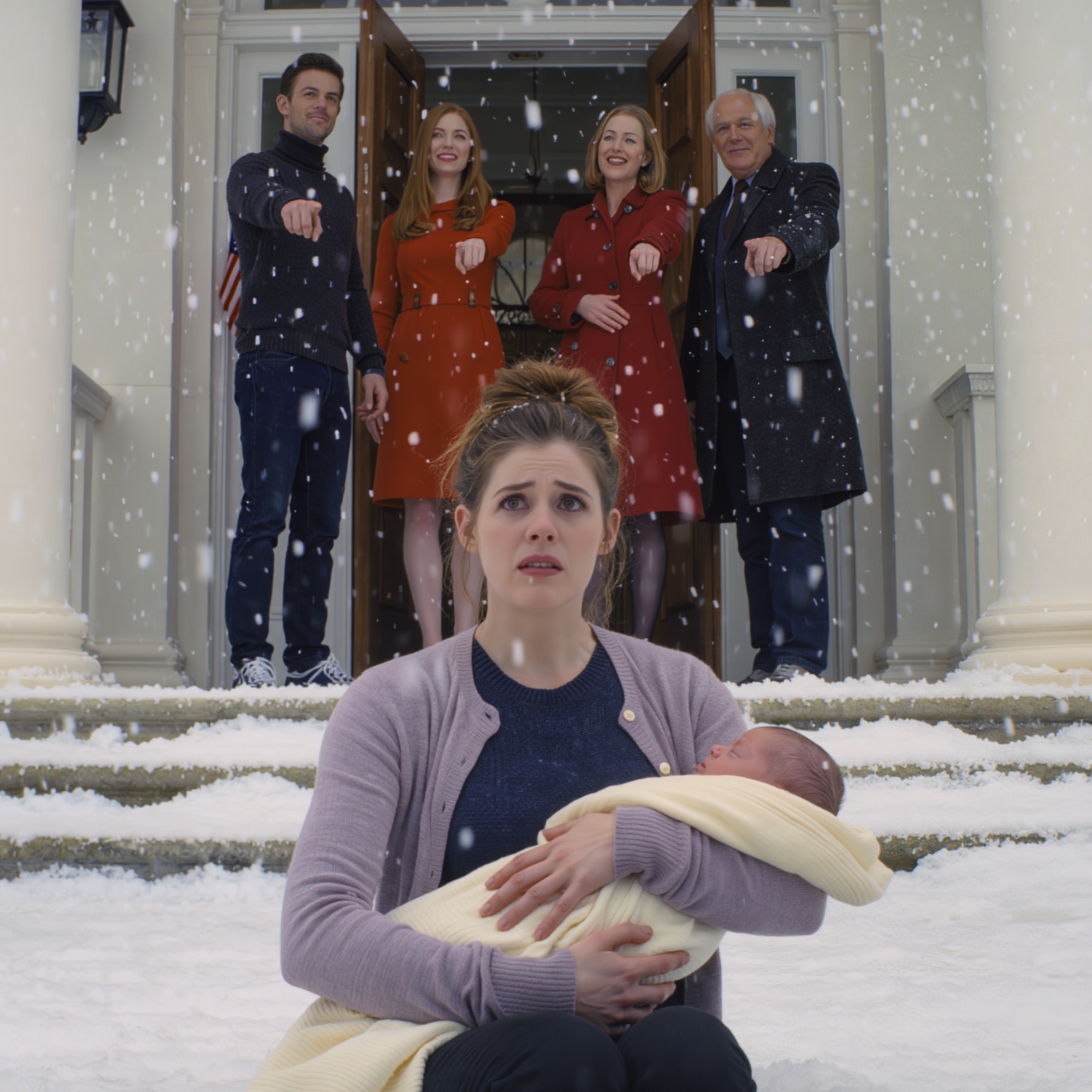 Mes beaux-parents et mon mari m’ont forcée, moi et mon bébé, à quitter la maison en pleine chute de neige pour protéger sa nouvelle maîtresse, ignorant que je venais d’hériter de 2,3 milliards de dollars de mon grand-père — et en moins de 24 heures, j’ai complètement bouleversé leur vie.