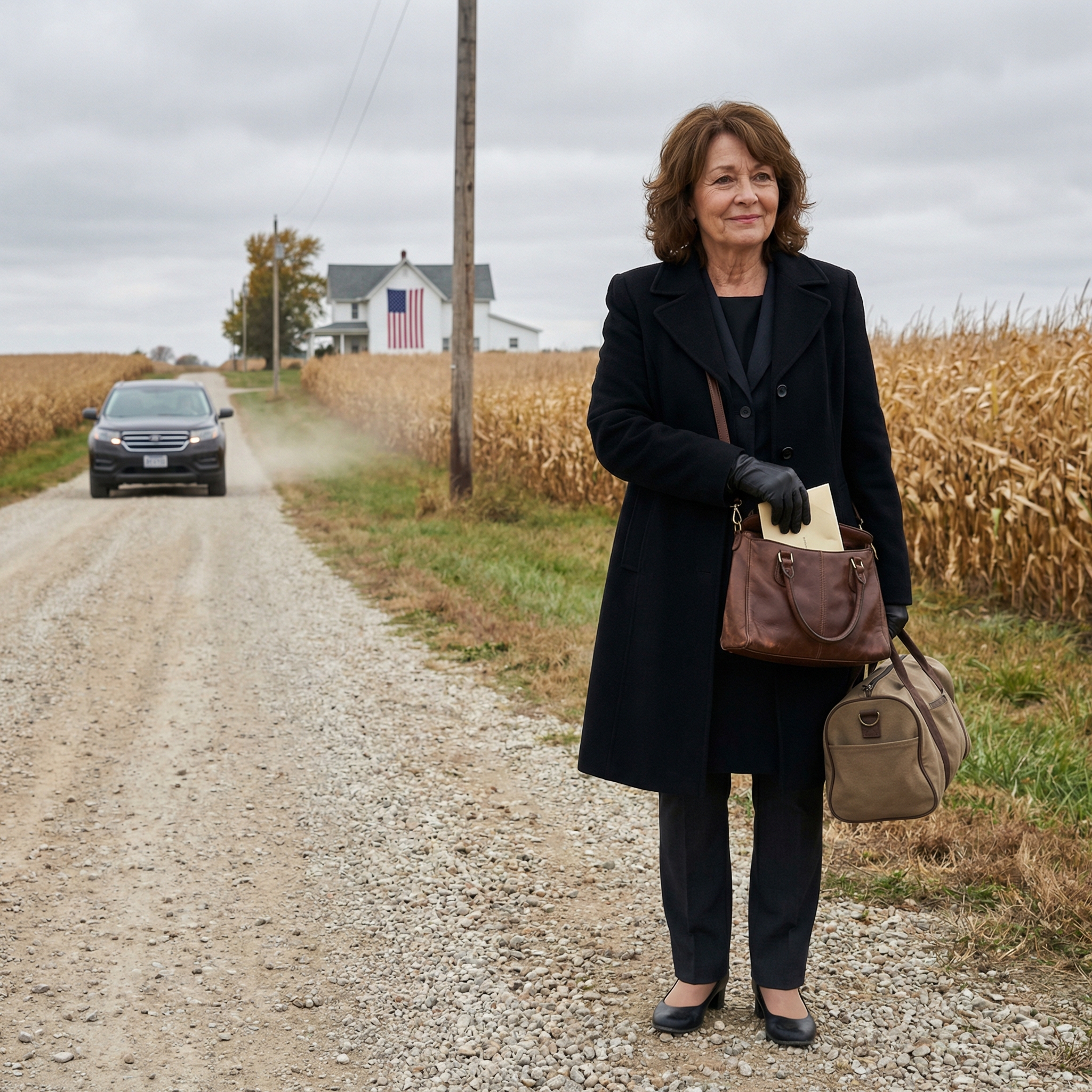 Après les funérailles de mon mari, mon fils m’a emmenée en voiture sur une route tranquille à la sortie de la ville et m’a dit : « C’est ici que tu t’arrêtes. La maison et le commerce sont à moi maintenant. » Je suis restée plantée là, dans la poussière, serrant mon sac contre moi, tandis qu’il démarrait sans se retourner. Pas de téléphone. Pas d’argent. Et c’est là que j’ai compris : je n’étais pas seule. J’étais libre… mais il n’avait aucune idée de ce que j’avais mis en place avant le décès de son père…