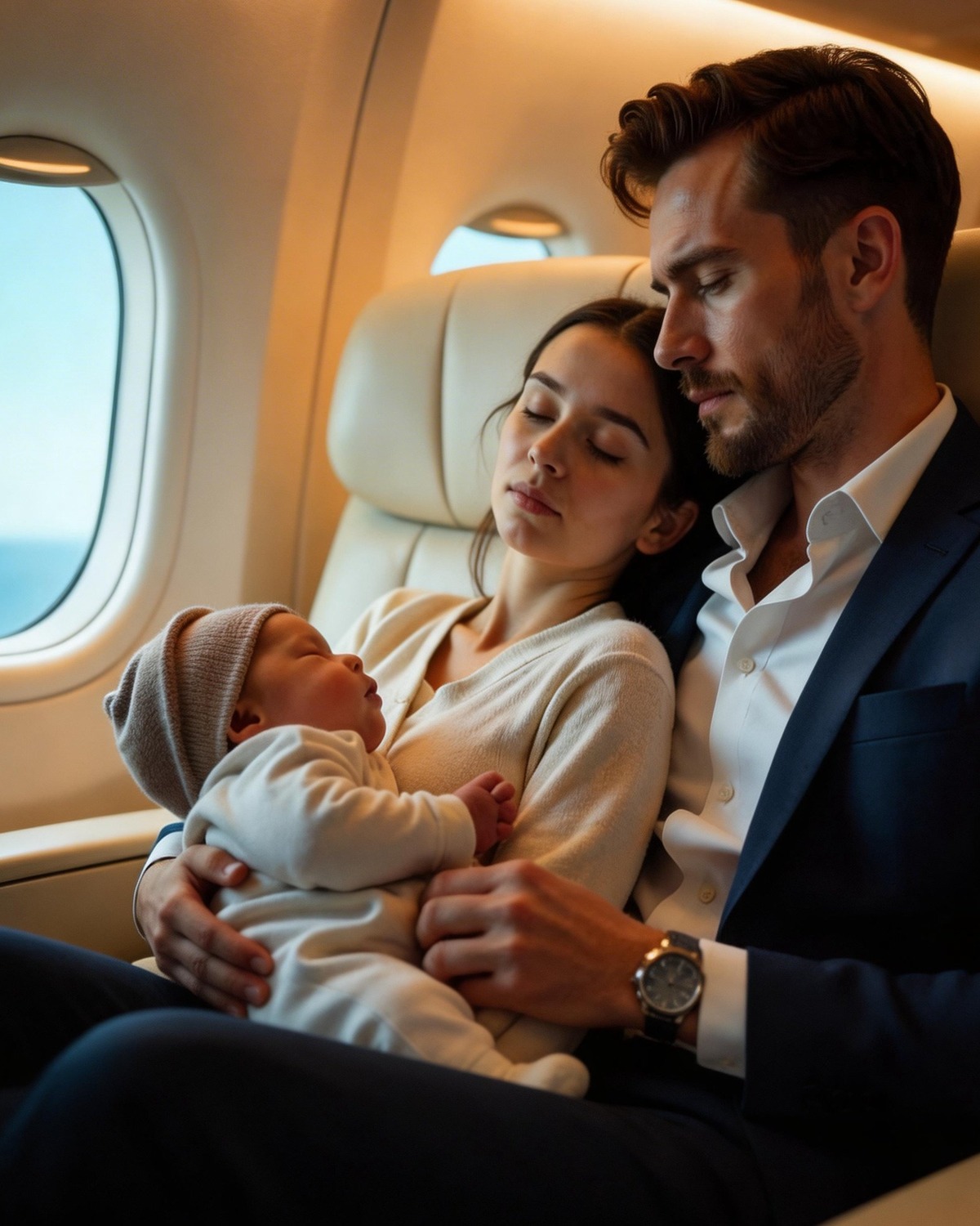 Une jeune fille et son bébé s’endorment sur l’épaule d’un PDG dans un avion, mais se réveillent sous le choc… – Actualités