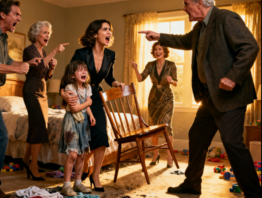 Fomos visitar nossa família em um final de semana. Assim que chegamos, minha mãe me disse para deixar as crianças e por favor trazer a comida que eles haviam pedido. Quando saí, minha mãe quebrou as costas da minha filha de seis anos com uma cadeira por ela se recusar a limpar o quarto da minha sobrinha enquanto elas brincavam e riam, assistindo ela limpar enquanto deitava no chão. O pai disse: “A dor ensina mais rápido do que as palavras jamais poderiam.” Quando voltei e vi o estado da minha filha, perdi a cabeça, dizendo: “Que tipo de pessoas vocês são?” Minha mãe gritou, dizendo: “Bem, claramente você não conseguiu ensinar uma lição, então estamos fazendo isso por você, está feliz?”