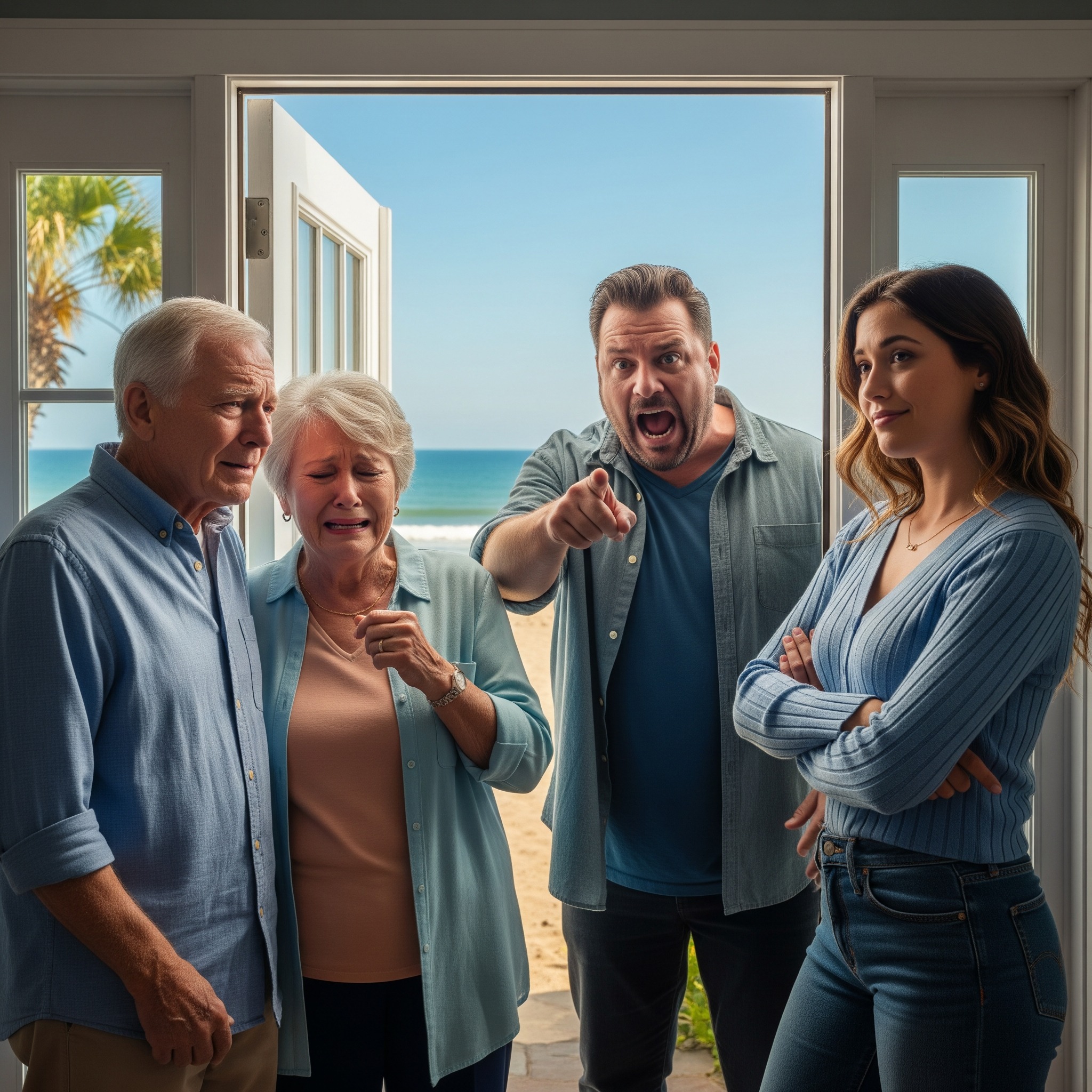 For my parents’ 50th anniversary, I gifted them a $425,000 seaside mansion, a dream home by the ocean. But when I came to visit, I found my mother crying and my father shaking. My sister’s family had claimed the house as theirs. Her husband pointed to the door and yelled, “This is my house—get out!” My sister chuckled… until I entered, and the laughter died instantly…The salt-tinged air of Cape Elizabeth wrapped around Captain Emily Carter as she pulled into the driveway of the seaside mansion. After fifteen years in the Army—tours in Afghanistan and Iraq, countless deployments—this was her proudest mission yet. She’d bought the $425,000 ocean-view house as a 50th-anniversary gift for her parents, Robert and Helen Carter. It was supposed to be their peaceful retirement spot: the sound of waves, the porch swing, and a garden for Mom’s roses.