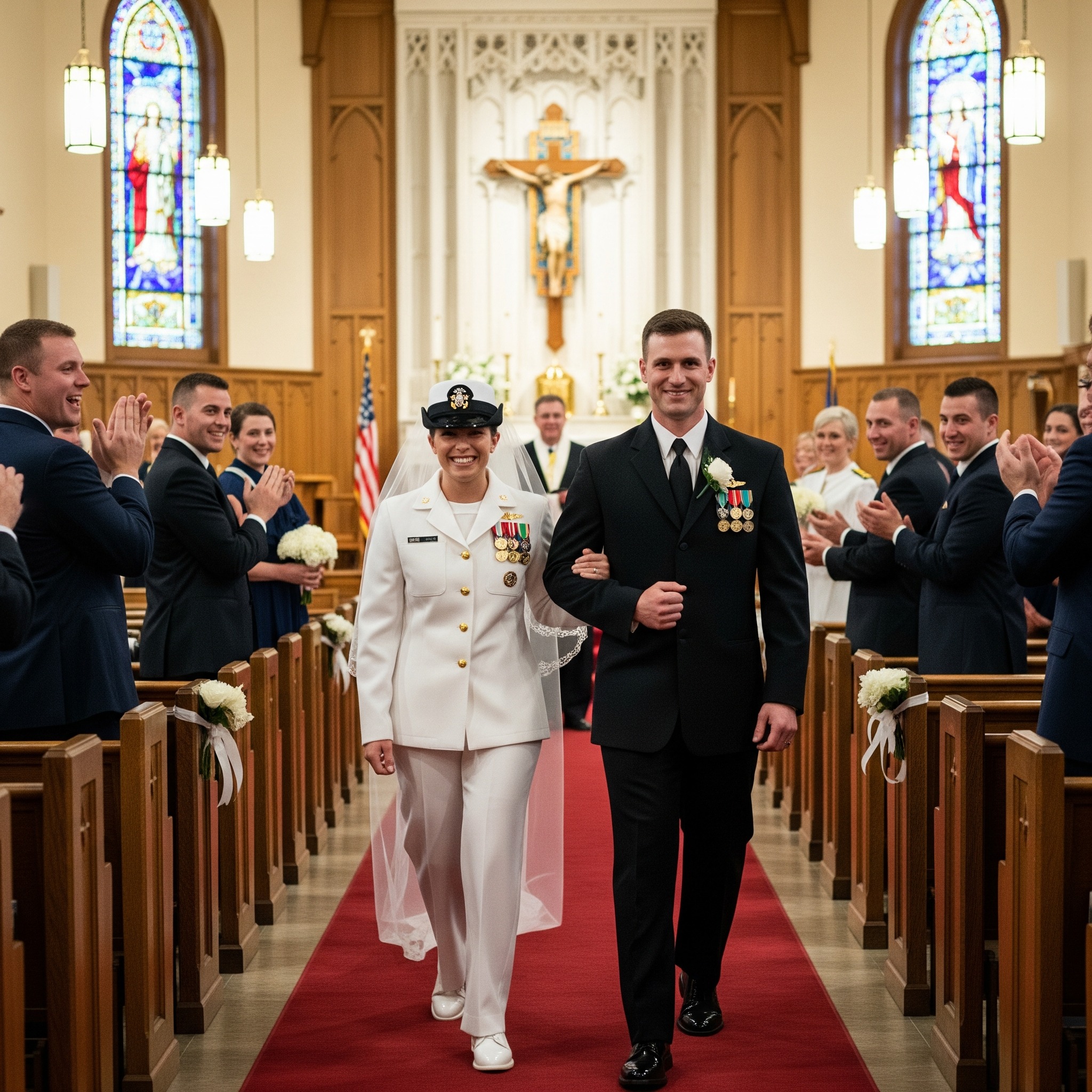 The night before my wedding, my parents sliced my wedding dress clean in half—just to hurt me. “You deserve it,” my father sneered. But when the chapel doors opened the next day, they froze. I stood there in a crisp white Navy uniform with two stars glinting on my shoulders. My brother blurted out, “Holy hell… look at her ribbons!” And their faces drained of color instantly….