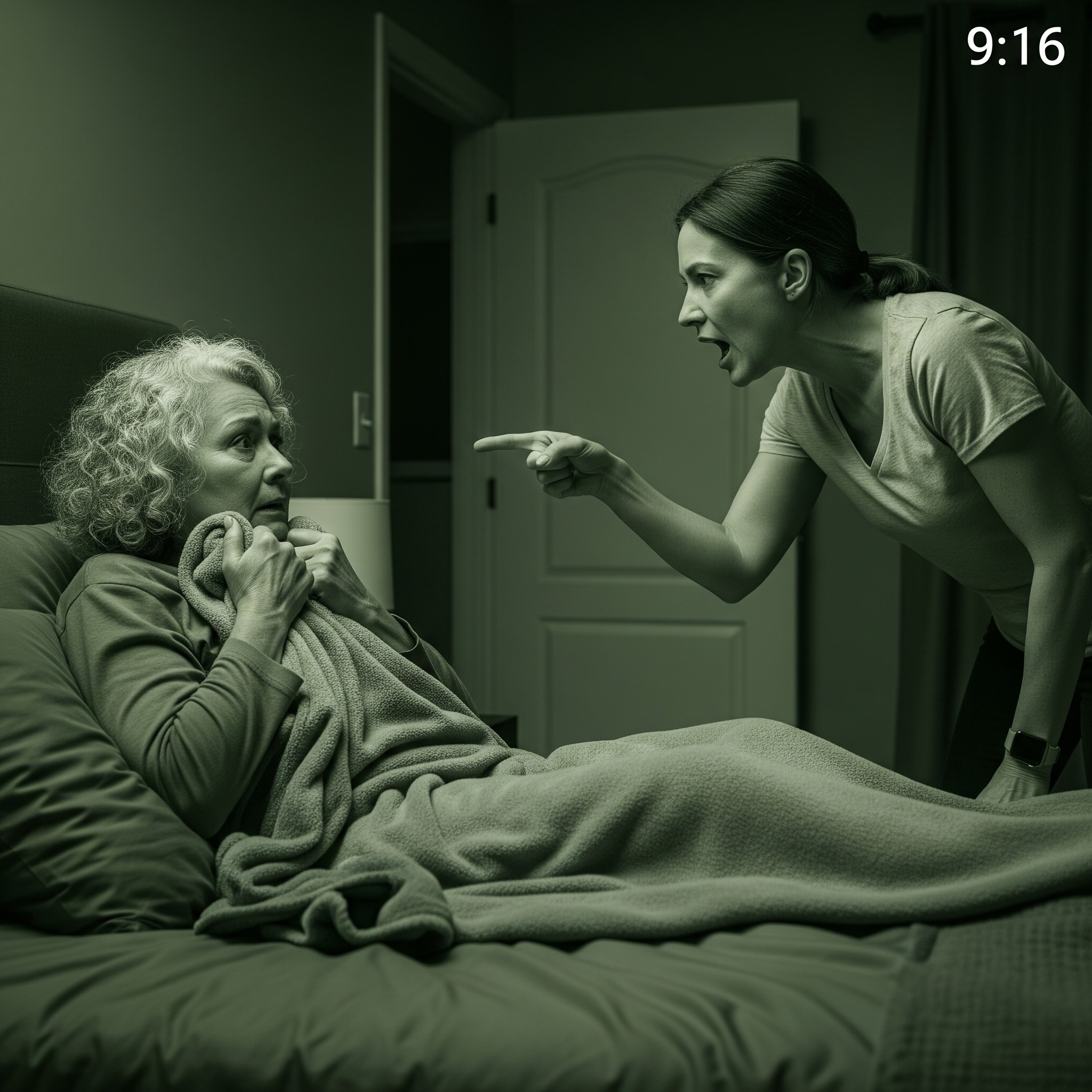 I noticed my 85-year-old mother flinch every time my wife walked into the room. “Did you hurt yourself?” I asked, noticing the bruises on her arm. “I’m just clumsy,” she murmured, avoiding my gaze. My wife dismissed it, saying it was simply a sign of old age. But something in my gut screamed that something was terribly wrong. I secretly placed a camera in my mother’s bedroom. What I saw at 2:00 AM shattered me and ended my 40-year marriage. My wife wasn’t asleep—she was tormenting my mother. “Don’t tell Richard,” she whispered menacingly. The next morning, I went straight to the police. The footage I captured would ultimately send my wife to prison…