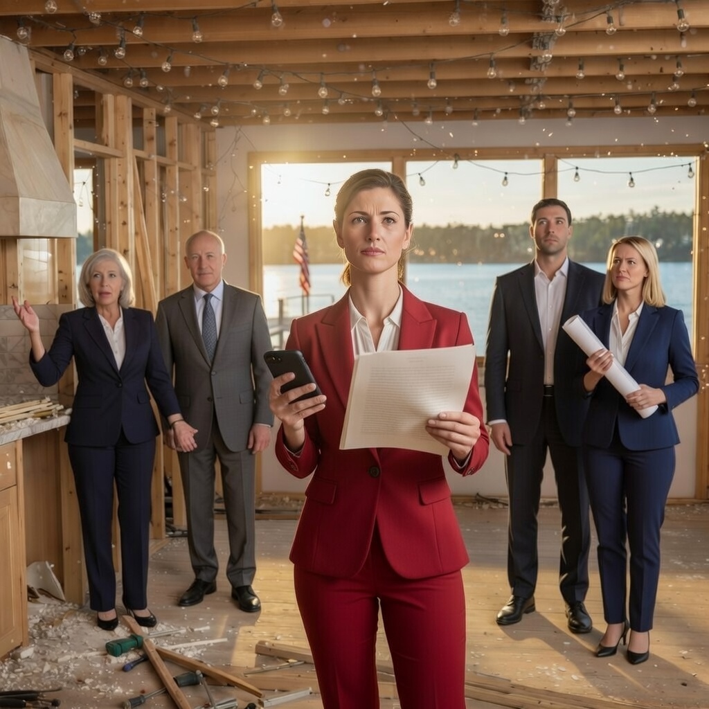 Jag åkte till sjöstugan för att koppla av över helgen, men köket och vardagsrummet var raserade för renovering. Min mamma sa: “Vi håller på att göra om det för din bror och hans fru.” Jag öppnade mitt fastighetsbevis och ringde min advokat. Nästa dag fick hela min familj en stor överraskning.