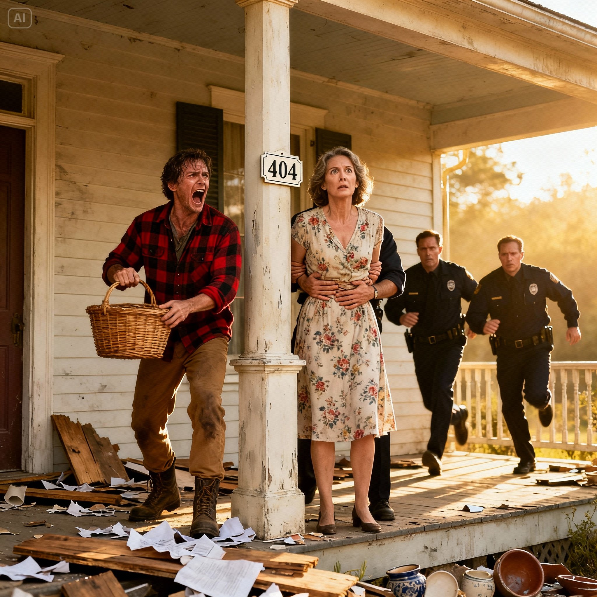 I came home to find my mother crying on the porch, her belongings scattered across the ground. my cousin was locking the door, yelling, “get out! this house is mine now!” i helped her into the car and made one quiet phone call. thirty minutes later, police lights washed over the yard. the officers walked up to my cousin. “sir,” one said flatly, “you’re under arrest.”…