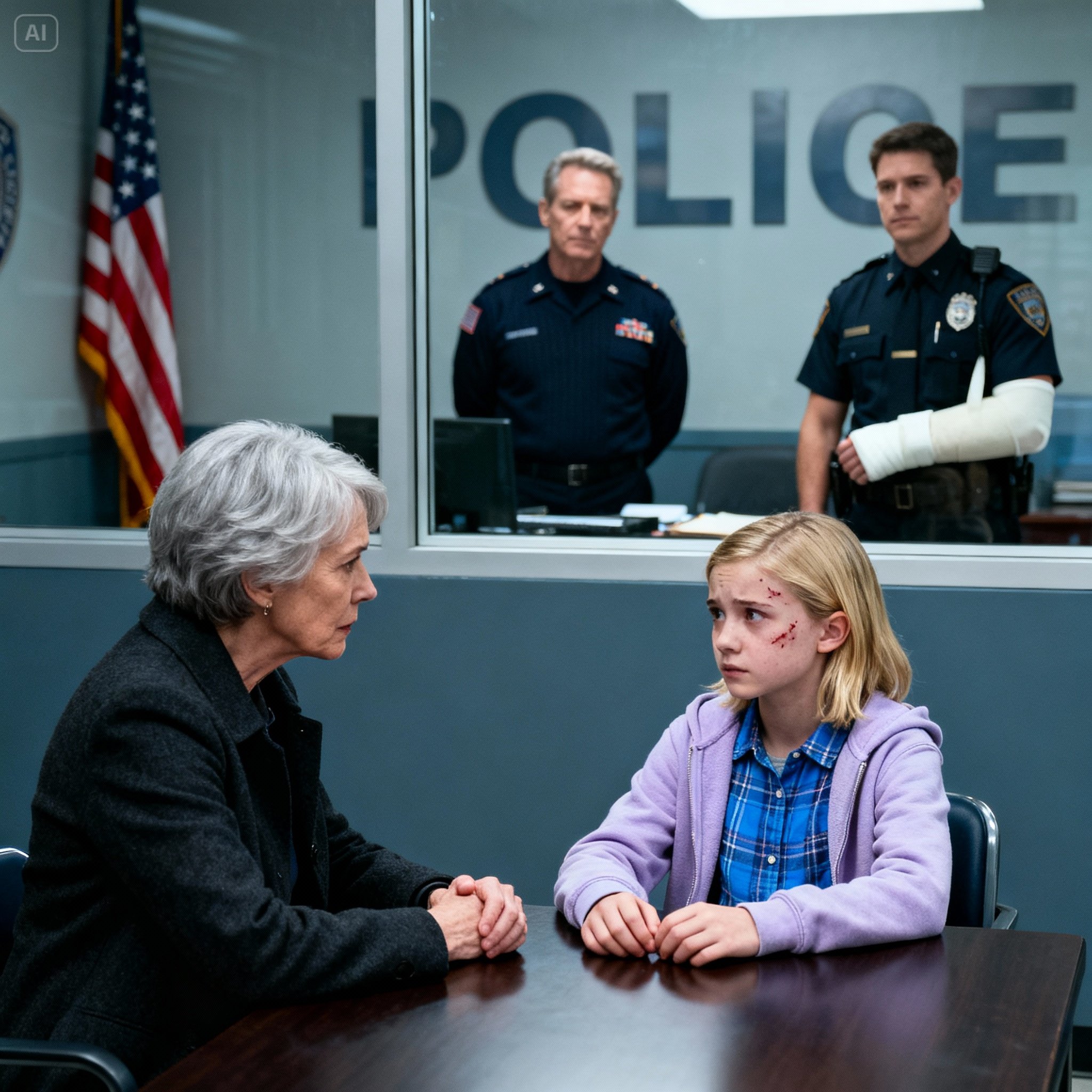 My granddaughter called me at two in the morning whispering, “grandma, i’m at the police station… they don’t believe me,” as i sat alone in my bedroom near the outskirts of sacramento watching the clock, and by the time i arrived she was trembling in the waiting room while her stepfather calmly sat behind the glass insisting he was the victim, awakening the part of me that once wore a badge….