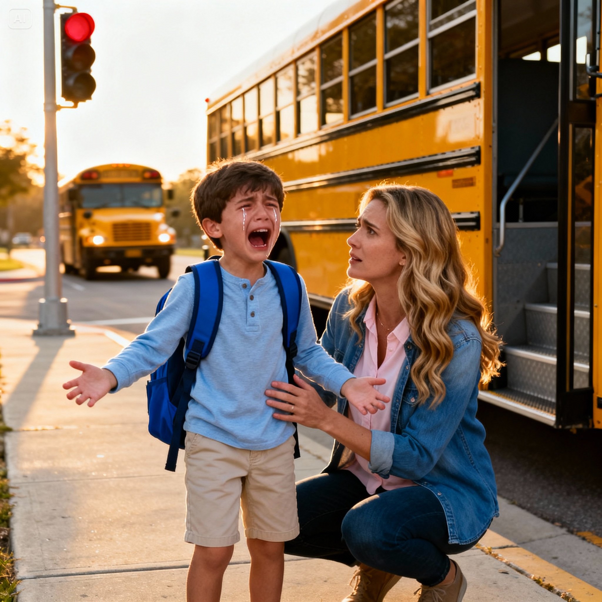 He cried on the bus every day—until she did what no one else would he didn’t used to be like this my little boy once raced to the bus stop, backpack bouncing, shoes untied, waving as if the yellow school bus were a rocket ship he couldn’t wait to blast off but something shifted…