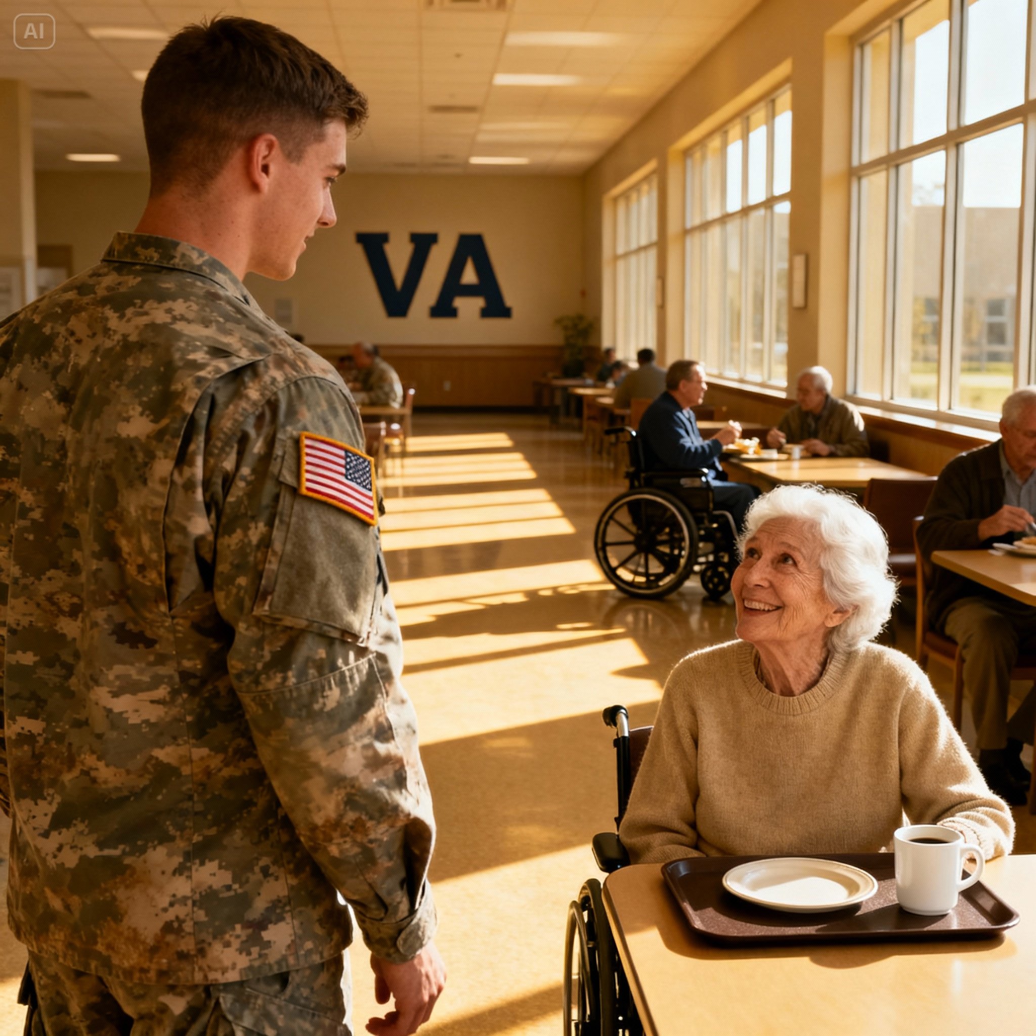 The 90-year-old widow ate lunch at her late husband’s table every day, alone, until a 22-year-old soldier asked if he could join them…