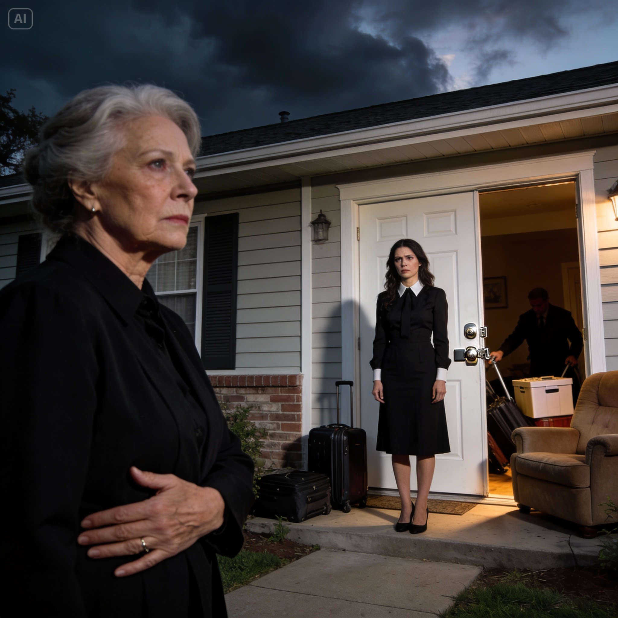 After my husband’s funeral, when i returned home, i realized the house keys no longer worked, and suddenly i saw my in-laws moving in with all their belongings while my mother-in-law declared that since her son built the house, it now belonged to them and i should leave, which made me laugh because my husband was…