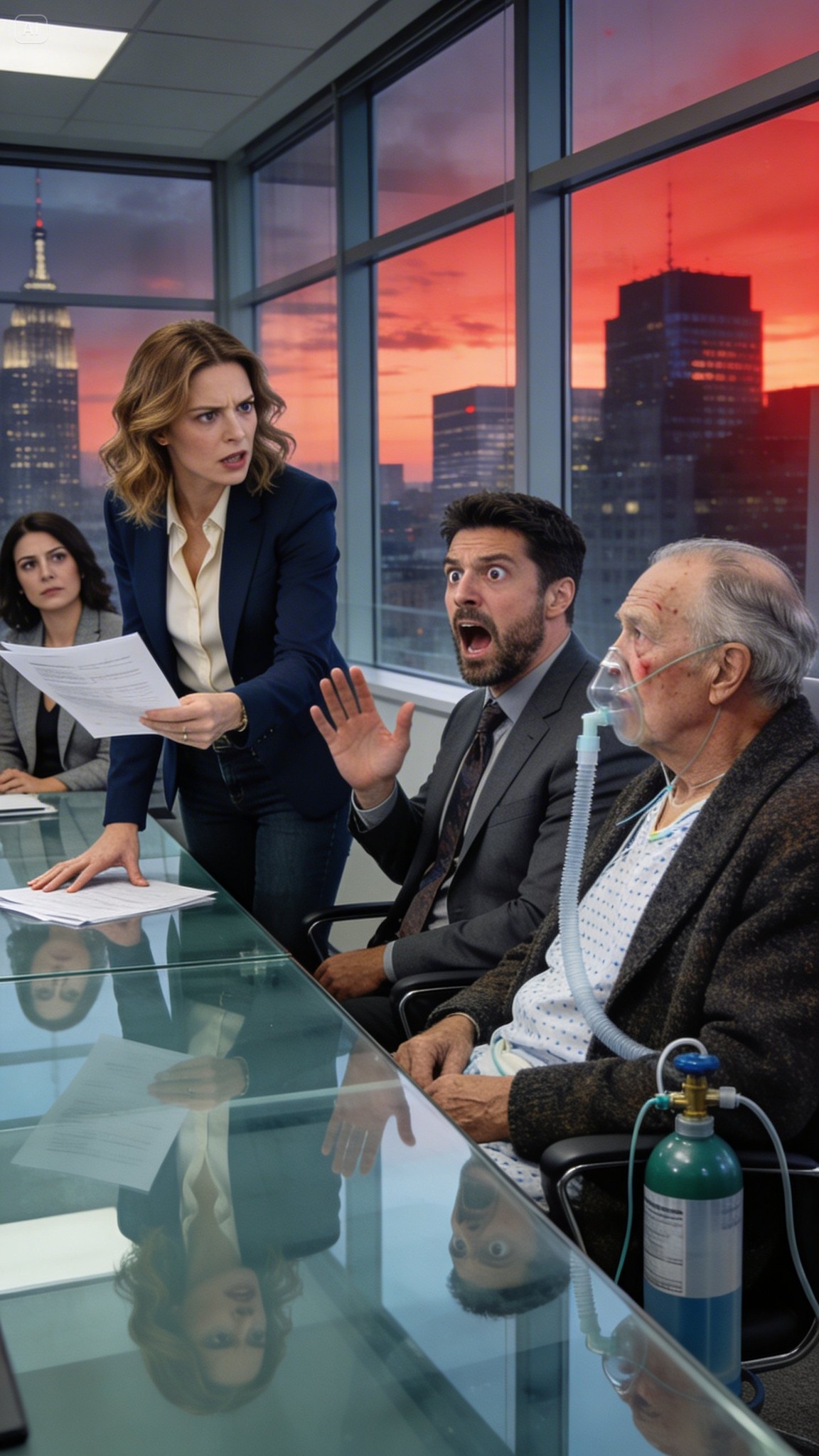 Hazaértem egy üzleti útról, és a férjemet láttam, hogy eltűnt—és az apja oxigénmaszkot viselve, mozdulatlanul fekszik a kanapén. Mellette egy cetli volt: “Az ügyvédemmel együtt elfoglaltuk a cégedet. Vigyázz apámra.” De amikor az öreg kinyitotta a szemét… Minden megváltozott