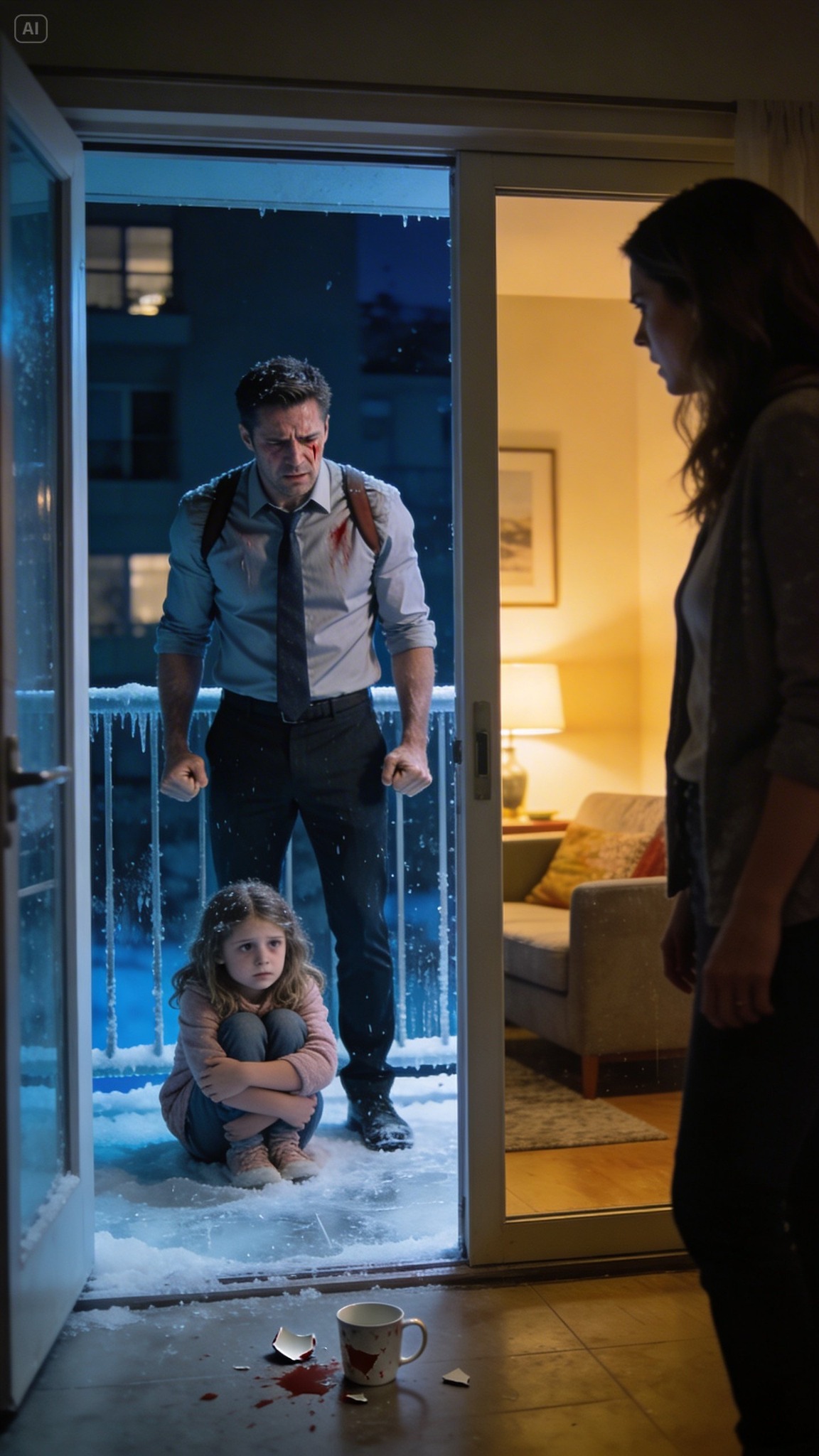 Elvesztette a türelmét egy törött pohár miatt, és büntetésül a kislányt a jeges erkélyre zárta. Amikor az apa azon az estén visszatért, a rémisztő látvány teljesen megdöbbentette.