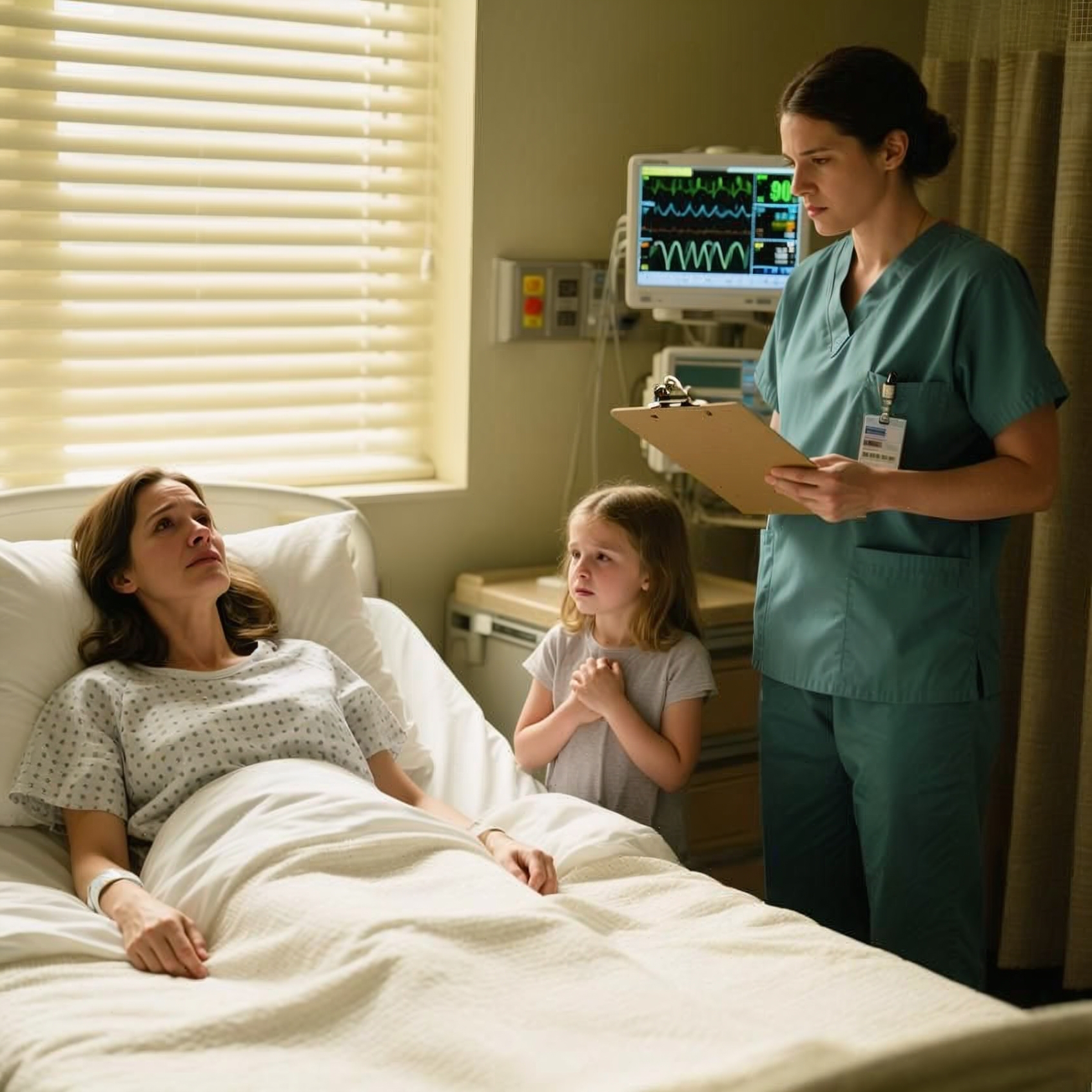 Sono stata ricoverata in ospedale a causa della mia malattia quando, al risveglio, vidi mia figlia di sei anni nascondere in fretta qualcosa.