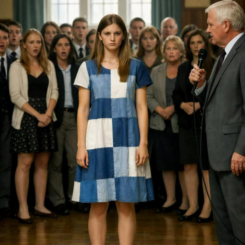 La sera del ballo di fine scuola arrivai con un vestito semplice, cucito da me stessa con le vecchie camicie di mio padre. Alcuni compagni iniziarono a ridere appena mi videro… ma pochi minuti dopo presi il microfono e dissi qualcosa che cambiò completamente l’atmosfera nella sala.