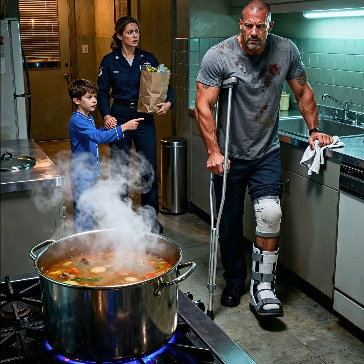 Ho ospitato un senzatetto con una protesi alla gamba per una notte perché mio figlio non riusciva a staccargli gli occhi di dosso per il freddo. La mattina dopo sono uscito per andare al lavoro, pensando che se ne sarebbe andato entro sera. Quando sono tornato, esausto, il mio appartamento sembrava completamente diverso…..