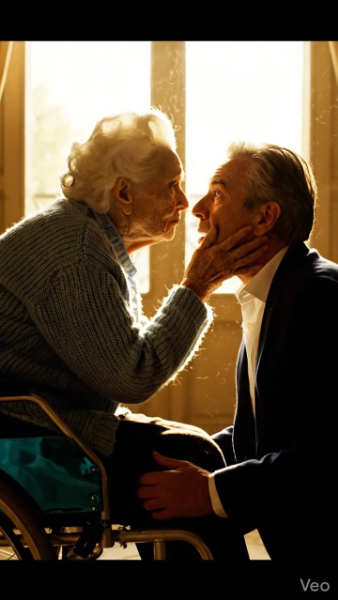 Un milliardaire visite une maison de retraite pour faire un don… Puis une vieille dame handicapée en fauteuil roulant murmure son nom d’enfance – La vérité lui brise le cœur