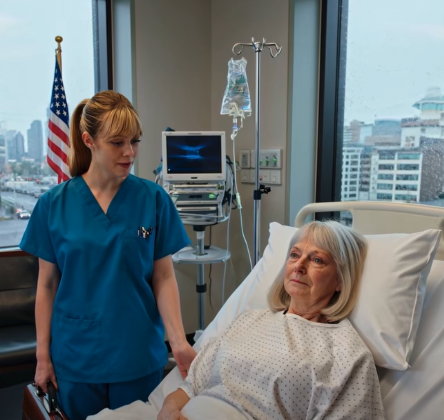 Je me suis réveillée seule après mon intervention. L’infirmière m’a dit : « Vos enfants sont partis, ils ont dit que le parking coûtait cher. » J’ai eu les larmes aux yeux. Soudain, un grand homme en costume est entré et m’a pris doucement la main. « Madame Davis ? Vous ne vous souvenez pas de moi, mais vous m’avez payé mon déjeuner tous les jours en CE2. » Ce n’était pas un simple visiteur. Il était le propriétaire de l’hôpital… Ce qu’il a fait ensuite… a tout changé !