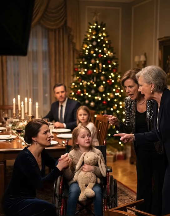 Au dîner de Noël, ma sœur a pointé du doigt ma fille de douze ans et a lancé avec mépris : « On sait tous qu’elle fait semblant, arrête de jouer la comédie. » Puis son fils l’a violemment poussée hors de la table. Je n’ai pas protesté. Je n’ai pas crié. J’ai serré ma fille dans mes bras et je suis partie. Ils étaient loin de se douter que leur vie allait basculer.