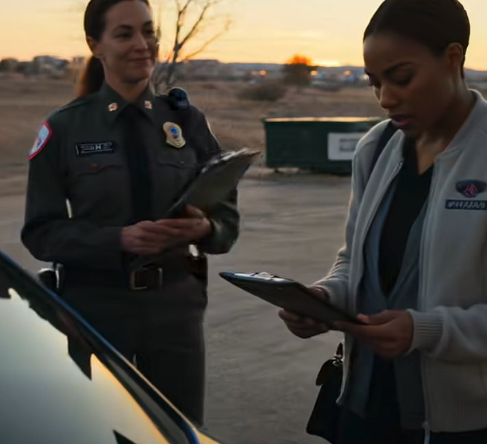 I walked out of work to an empty parking spot. My little silver camry – just paid off -was gone. I called my parents panicking. “Oh honey, relax. We gave it to alyssa. She needs it more.” My sister had totaled three cars in five years. This was my first new car ever. I hung up and dialed 911…My name is Marissa Vega, and I’m thirty years old—born and raised in Santa Fe, New Mexico. The dependable daughter of a family that praises chaos and punishes calm. I work as a software engineer—clean job, clean credit, clean record. While my younger sister Alyssa crashes through life like it owes her applause. Our parents call it “artistic temperament.” I call it never having to say sorry. For as long as I can remember, I’ve been the responsible one—the one who budgeted, stayed quiet, showed up. But being the steady daughter only made me easier to take from. I didn’t think they’d ever cross the line completely. Until the day I stepped into a parking lot and found my car—the one I worked six years to pay off—gone. They didn’t just take my car. They broke something they’ll never get back. Before I go on, please take a moment to like and subscribe—but only if you genuinely connect with this story. And drop your city and local time in the comments. I’d love to know where you’re watching from. Now let me take you back to one of those Santa Fe evenings where the light hits everything just right—warm, golden, almost forgiving. The adobe walls around my office glowed like they were holding in the last heat of the day. I was drained—ready for silence and leftover pasta—already picturing my little silver Camry waiting for me where I always parked: third row from the north exit, right beneath the crooked streetlamp that flickered like it had secrets. But the spot was empty. At first I thought maybe I’d parked somewhere else. I walked up and down two more rows—my heels clicking faster with every step. Nothing. Just dust and distant conversations. A prickly cold settled in the center of my chest as I pulled out my phone with trembling fingers. Maybe it had been towed. Maybe someone broke in. Maybe—God, I didn’t want to say it out loud. I hit call. “Mom,” I said when she answered. “My car’s gone. Did someone tow it? Did Dad come get it?” Her voice was maddeningly calm. “Oh honey, don’t freak out. We gave it to Alyssa.” Silence. The kind that falls heavy—thick like a dropped plate in a quiet room. “You what?” I said—barely above a whisper. “She needed it, Marissa. Her old one broke down last week and she just started that new job. Remember? She was in tears. We knew you’d understand.” My vision blurred. I blinked hard—heart pounding so loud I almost couldn’t hear her. “You gave my car to Alyssa?” “She needed it more than you do,” she said. “You work from home half the week, and you’ve always been so generous with her.” I stared out across the parking lot—the desert wind lifting the edge of my blazer. Generous. That’s what they called it. Not theft. Not betrayal. Just more of the same—me giving, them taking, and Alyssa skating by without so much as a bruise. My jaw locked. “You had a key,” I said—like I was speaking to a stranger. “You used the emergency key.” “Well, we didn’t want to bother you at work.” That’s when I hung up. My fingers felt like ice as I unlocked my phone again and hovered over the keypad. The wind caught my hair and whipped it across my face—but I didn’t move. I just stood there staring at the place where my car used to be. I pressed 9. Then 1. Then 1. 911. “What is your emergency?” the operator asked—her voice steady and measured. “My car has been stolen,” I said. I couldn’t believe how calm I sounded. “Silver 2023 Toyota Camry. New Mexico plates.” “Do you know who might have taken it?” I swallowed hard. “Yes,” I said. “My parents gave it to my sister. Without my permission.” There was a pause. A long one. “You believe a family member took your car without consent?” “I don’t believe it,” I said. “I know it.” “Understood, ma’am. Please stay where you are. We’re sending an officer to take your statement.” I hung up and stared at the screen until it dimmed. The wind had picked up now—chasing trash across the asphalt, howling low through the rows of cars like a warning. A few people passed by—not noticing me. Just another woman on her phone. Maybe locked out. Maybe just texting. No one saw that the world had just cracked in half beneath my feet. My phone started buzzing. Mom again. Then Dad. I didn’t answer. Instead I sat down on the curb—knees pulled to my chest—and waited. They didn’t steal my car. They stole the last thing tying me to the version of myself that kept forgiving them. The police cruiser pulled into the lot with quiet authority—headlights cutting through the creeping dusk. Officer Navarro stepped out—boots crunching against gravel, her dark hair twisted into a tight braid that didn’t move in the wind. She walked toward me with calm purpose—a clipboard tucked under her arm, her eyes scanning the lot like it might still be hiding my Camry in plain sight. “Miss Vega?” I stood—brushing dust from my slacks. “Yes. Marissa.” She nodded once—her tone neutral but not cold. “You reported a stolen vehicle.” I handed her the folder I’d pulled from my desk drawer when I realized this wasn’t going to end with a phone call and a shaky apology. “Inside—title, registration, proof of insurance, every payment statement—including the one stamped paid in full just three weeks ago.” She flipped through. “All of this is under your name?” Every line. No co-signer. None. She paused—raised her eyes to meet mine. “Do you know who took the vehicle?” “My sister,” I said. “Alyssa Vega. My parents gave her a spare key I left with them for emergencies. That wasn’t an emergency.” I laughed—bitter and flat. “She wrecked her car again. That makes three now. They figured mine was available.” Navarro scribbled something—then gestured to a nearby bench where we could sit. I stayed standing—still too raw to be still. “Family theft cases are complicated,” she said. “But they’re still theft. The law doesn’t make exceptions for feelings.” Her words landed hard. Not because they were harsh. But because they were true. For thirty years I’d been taught the opposite. In our house feelings overruled facts. And love was supposed to cover every transgression—no matter how deep. I thought of the first time something of mine disappeared. I was eight and I’d saved for a month to buy a glittery purple diary with a cheap silver lock. Alyssa found the key and filled the pages with doodles and confessions about her latest crush. When I cried Mom said, “She’s just little. Don’t make her feel bad.” I was eight too. But somehow I was always older—always responsible for her feelings. Officer Navarro pointed up toward a security camera mounted on a light post. “We’ll pull footage. If she’s driving it around, we’ll find it.” “She probably thinks it’s a gift,” I muttered. “She’ll find out otherwise,” Navarro replied. She handed me a case number written neatly on a small card. “If your sister or your parents contact you, don’t engage. Document everything. Let us handle it.” I took the card—its corners digging into my palm. “I never thought I’d be here—reporting my own family.” “You’d be surprised how often it happens,” she said. “Entitlement doesn’t care about blood.” Her radio crackled and she responded with a short burst of codes I didn’t understand. Then she stood. “We’ll be in touch soon.” I nodded—watching her go. Her presence faded into the dark as her cruiser pulled out—leaving red and blue flashes on the pavement that quickly vanished. I was alone again. But something had shifted. At home the silence felt cavernous. I changed out of my work clothes and stood at the kitchen counter—staring at the blinking light on my answering machine. Three new voicemails. I didn’t press play. Instead I poured a glass of water—sat down—and stared out the window where streetlights flickered across stucco walls and parked cars. My phone vibrated again. Dad calling. Then again—unknown number. I turned it face down. The next morning at work I tried to focus. Tried to drown myself in code and clean lines of logic—where things made sense and followed rules. But I kept checking the window—expecting to see my car back in the lot like it had all been a bad dream. “Hey,” a voice said—startling me. I looked up to see Jordan leaning against the edge of my cubicle. “You good?” Jordan Carr was the kind of coworker who kept to herself—but always knew when someone wasn’t okay. Sharp eyes. Gentle voice. The kind of person you didn’t notice until they made you feel seen. I hesitated. “Family stuff,” I said—voice tight. She tilted her head. “Want to talk?” I opened my mouth—but nothing came out. Then—finally—I whispered. “They gave my car to my sister.” Jordan blinked. “Gave?” “Used my emergency key. Didn’t tell me. Just handed it over. And now I’m the villain for being angry.” She didn’t flinch. She just nodded slowly. Then said, “You don’t owe anyone your silence.” I bit my lip. I’d spent so many years being the peacekeeper—the fixer—the forgiver. And the more I gave, the less I seemed to have left. When I got home that night my phone was blowing up. Texts. Missed calls. Voicemails. Dad’s voice in one of them. “You’re stronger than Alyssa. You’ll manage without the car. We’re just trying to help her get on her feet. Don’t make this a big deal.” As if six years of budgeting—hustling—and building independence could be reduced to a favor. I deleted the voicemail. Then I deleted the next one—and the next. If being strong means giving until there’s nothing left—then maybe I’ve had enough strength for a lifetime. By morning my phone had turned into a siege engine. Six missed calls from Mom. Four from Dad. A voicemail from my aunt. And two numbers I didn’t recognize—probably cousins who hadn’t spoken to me in years but now suddenly felt compelled to intervene. I didn’t check any of them. I just stood in the kitchen clutching my coffee mug—watching steam rise in the sunlight like smoke from a fire I hadn’t started but would still be blamed for. It was Saturday. I didn’t have to work. I should have gone for a hike—or walked through the plaza—maybe visited the farmers market. But the weight in my chest was too heavy. I couldn’t breathe fresh air when everything inside me felt sour. When my phone rang again I almost ignored it. Then I saw the name—Mom. I stared at it—let it ring to the final second—then answered. “Marissa.” Her voice was tight—brittle. “Have you calmed down?” “No,” I said. A beat of silence. “I just—this is tearing your father apart. Alyssa is heartbroken. She didn’t even know you’d react this way.” “She didn’t know I’d be upset that my car was stolen.” I kept my voice low—steady. I was tired of raising it. “She didn’t steal it,” she said sharply. “We told her it was fine. You always let her use your things.” “I didn’t say she could use this.” I snapped. “I didn’t even know it was gone until I walked into the parking lot like an idiot.” “You’re not being fair,” she said. And that was it. That phrase—the golden ticket my family handed each other anytime someone dared to draw a line. I wasn’t being fair when I didn’t loan Alyssa money. I wasn’t being fair when I refused to cover her rent that one month. I wasn’t being fair when I told Dad I didn’t want to move back home while Alyssa “figured things out.” “Fair,” I said. “You want to talk about fair?” I didn’t wait for her response. I pressed the speakerphone button—set the phone on the counter—and walked to my bedroom closet. I opened a small storage bin and pulled out an old notebook with a cracked spiral spine. I’d kept it since college—half budgeting notes, half scattered memories. I flipped to a page marked Expenses—Fall Semester. “Do you remember when I was twenty and saving for my tuition?” I asked. She was quiet. “You took twelve hundred dollars from that account and told me after the fact that Alyssa needed new software for her photography class.” I was waitressing nights and studying computer science. “You said I was better at handling stress.” “Marissa, that was years ago.” I walked back to the kitchen. “Or when I moved out and left behind my futon and TV—I came back for them a week later and Alyssa had them in her room. You said she needed a space of her own. I didn’t even argue. I let it go.” Her breathing had changed—faster now. Defensive. “This isn’t the same.” “You’re right,” I said. “It’s not. This time I’m not letting it go.” “Don’t do this,” she said—voice cracking. “You called the police. Your sister could be arrested.” “She should be arrested.” “She’s your sister, Marissa.” “And I’m your daughter,” I said. “But that never seemed to matter as much.” The line went quiet. Then—distantly—I heard Dad’s voice in the background—low and angry. A rustle. He’d taken the phone. “Marissa,” he said—using his calm, practiced tone like I was a client he needed to win over. “Let’s be reasonable here.” “I’m past reasonable.” “We didn’t steal it. We borrowed it. It’s still in the family.” “You used a key I gave you for emergencies. You didn’t ask. You didn’t even tell me. I found out when I thought it was stolen.” “We were going to tell you after Alyssa settled into the new job.” “Of course you were,” I said. “Like you told me about the college fund. Or the furniture. Or the laptop. Always after.” He sighed—and I could hear the patience cracking in his voice. “She’s your sister. She’s trying to get on her feet.” “She’s thirty,” I said. “She’s been ‘trying’ for over a decade.” “You’re stronger. You always have been.” There it was. I laughed—not a happy sound. A hollow, broken thing that scraped against my throat. “Do you hear yourself? You say that like it’s a compliment. It’s not. It’s just permission to keep taking from me.” Another silence. Then Mom was back on the line—trembling and frantic. “Please, Marissa. If you don’t drop the report she could have a record. She could lose the job. Is that what you want?” “No,” I said quietly. “What I want is for her to understand that consequences exist. And if she doesn’t return it, then the police will handle it.” “You wouldn’t,” she whispered. “Watch me.” I ended the call. Within minutes the barrage resumed. More numbers. More voicemails. I didn’t answer any of them. I set the phone down and walked out onto the balcony. The sky was washed in soft lavender light. Clouds rolled slowly over the mountains—serene and unreachable. I gripped the railing and closed my eyes—breathing through the ache in my chest. My phone buzzed behind me like a wound that wouldn’t close. They didn’t raise a daughter. They built a damn doormat. And now they’re shocked I finally stood up. The courthouse smelled like old paper and bleach. I sat on a narrow wooden bench outside Courtroom 3C—my hands pressed to my knees to keep them from shaking. The overhead fluorescent lights buzzed faintly—too bright, too sterile, like they were trying to wash everything clean, including what couldn’t be. Alyssa sat across the hall with our parents—her foot bouncing nervously, her phone clenched in both hands. She wouldn’t look at me. Neither would they. My mother wore her nicest scarf—the one she saved for church and funerals. My dad kept whispering to her—but his eyes were fixed on the closed courtroom doors like he could will them to stay shut. The public defender leaned against the wall beside them—bored and thumbing through notes. Just another case to him. Another sad family with too much drama and not enough boundaries. When the clerk opened the door and called State of New Mexico versus Alyssa Vega—my stomach twisted. Alyssa flinched. My parents both rose at once—like a unit. She followed them into the courtroom without a glance in my direction. I stood too—but I stayed back, behind the rope in the second row. The room was chilly. The walls were paneled in dull wood—and the judge’s bench loomed high above us. A woman in her sixties presided—her gray hair pulled back tightly, her eyes unreadable behind narrow glasses. She scanned the file—then looked at Alyssa. “You’ve agreed to enter a plea today.” Alyssa nodded—her voice barely audible. “Yes, Your Honor.” Her attorney handed over the signed statement. The judge read it—face unmoving. “Miss Vega,” she said, “please read your written admission into the record.” Alyssa’s hands shook as she unfolded the paper. Her voice came out small but clear. “I, Alyssa Vega, admit that I took my sister’s car without permission. I knew the vehicle was not registered to me. I knew I did not have consent. I took it anyway. I thought she would forgive me. I was wrong. What I did was theft. I’m sorry.” Her last words cracked as she said them. A single tear slid down her cheek. And I watched it fall—waiting for the emotion to rise in me. Anger. Relief. Something. But all I felt was a dull exhaustion—the kind that comes after you’ve carried too much weight for too long. The judge nodded. “Thank you, Miss Vega.” She passed the statement to the clerk. “Let the record reflect a guilty plea.” She turned back to Alyssa. “This court accepts your admission. You are sentenced to six months of probation, a one-year suspension of your driver’s license, and restitution in the amount of eight hundred forty-seven dollars to cover impound and processing fees. Failure to comply will result in revocation of probation and incarceration.” The gavel came down with a crack. My mother gasped. The judge stood and exited through the side door. And suddenly it was all over. So quiet. So fast. Alyssa slumped in her seat. Her attorney leaned over—whispering instructions. My father’s hand rested on her shoulder. My mother reached for her hand. None of them looked at me. They passed within arm’s reach as they left the courtroom. Alyssa walked with her head bowed—hair falling like a curtain across her face. I could have stopped her. I could have said her name. But I didn’t. Because I knew what would happen. She would look at me with those wide, tear-glossed eyes full of guilt and self-pity. My mother would step in—her voice sharpened by pain and pride. “Marissa, don’t make things worse.” So I let them walk by. Outside the sky was low and gray. Rain threatened but never fell. Families stood on the courthouse steps—hugging, crying, huddled under umbrellas. I stood alone. And didn’t see mine anywhere. Maybe they’d parked around the block. Maybe they’d already left. I didn’t care. I walked slowly to the impound lot in the industrial district. The air heavy with dust and oil. The clerk didn’t look up as he shoved a clipboard across the counter. “Camry. Silver. Space twelve. Keys inside.” I nodded and signed. Rows of damaged cars stretched out under humming floodlights. Then I saw it—my Camry parked crookedly, as if whoever had left it didn’t care whether it stayed or rolled away. I opened the door. The smell hit me first—cheap perfume, fast-food grease, something sticky and sour in the cup holder. Trash littered the floor. Mascara smears on the passenger window. My emergency blanket—once neatly folded—crumpled in the back seat. Empty Red Bull cans rattled as I sat down. The gas tank was nearly empty. My chest ached—not from the mess, but from what it meant. Alyssa hadn’t just taken my car. She’d disrespected it—trashed it like it was just another thing she was entitled to break. A voice behind me said, “Everything look okay?” I turned. Officer Navarro stood at the driver’s side—clipboard in hand. “It’s intact,” I said. “That’s enough, I guess.” She leaned against the car. “You know,” she said quietly, “people think it’s hardest to report strangers. But it’s not. It’s cases like this.” I looked at her. “Why?” “Because when a stranger steals from you, it’s loss,” she said. “When someone you love does it, it’s betrayal. And betrayal doesn’t just take your belongings. It takes your trust. That’s harder to replace.” I closed the door and leaned my forehead against the steering wheel. She was right. She didn’t just wreck the car. She wrecked the last place I felt safe being myself. I spent the next few days in a kind of quiet I hadn’t known I was capable of. No phone calls. No texts. No explanations. Just silence and space. Precious, heavy space. The Camry sat in my new apartment’s parking lot—cleaned out and vacuumed, with a fresh air freshener clipped to the vent and a yellow steering-wheel lock stretched across it like a sealed door. It wasn’t about theft prevention. It was a line drawn—bright and visible. A signal mostly to myself. This is where you stop letting people reach in and take what they want. My new place was tucked along the foothills east of Santa Fe—just far enough to feel like a different life. The building was quiet—adobe-styled like so much of the city, with soft tan walls and wooden vigas jutting out beneath the eaves. There were no shared histories here. No one calling to borrow anything. No unspoken debts. I didn’t tell my family I’d moved. Only one person knew—Granny Alma. She’d been the one number I hadn’t blocked. She never raised her voice. Never picked sides. She just called on Sunday nights to ask if I was eating enough—and to remind me gently that the world would keep turning whether or not I answered the door. That Wednesday evening she called and asked if she could visit. “Just tea,” she said. “I’ll bring my own sugar.” When I opened the door and saw her standing there—wrapped in her wool coat despite the lingering warmth, her purse tucked under her arm like always—I felt something shift in my chest. Not pain. Not anger. Something older. Something like homesickness. She stepped inside and looked around my new place. Her eyes landed on the Camry through the window—then on the teapot warming on the stove. Finally they settled on me. “Your mother told me everything,” she said as she sat on the couch. I stayed standing—arms crossed over my chest. “She’s worried. So is your sister. Alyssa’s a mess.” I gave a sharp, humorless laugh. “A mess. She stole my car—lied about it—and wrecked the inside like it was her dorm room. But I’m the problem.” Alma didn’t flinch. She looked at me the way she always had—calm, watchful. Not accusing. Just waiting. “She has a record now,” she said. “A real one,” I nodded. “That’s what happens when people face consequences.” She sighed—the sound soft and brittle. “Consequences can break people, Marissa.” I sat down across from her. “Then maybe they should break her—because I’ve spent my whole life being the one who bends.” Alma folded her hands in her lap—her fingers worn with time still moved like they remembered decades of sewing, of cooking, of holding people together. “I know what it feels like to hold the family upright while everyone else leans on you,” she said. “I saw it in your mother. And now I see it in you.” I swallowed hard—but the knot in my throat didn’t move. “I’ve been angry,” I said. “Really angry. But more than that—I’m tired. I’ve carried their mistakes like they were mine. And every time I drew a line, they called me cold.” She nodded. “That’s because you’re the mirror, Marissa. And mirrors make people uncomfortable when they don’t like what they see.” I looked away. The sun had dipped low outside—painting the foothills in soft gold. “They called me selfish,” I whispered—for doing the bare minimum to protect myself. Her voice was quieter now. “Maybe they said it because you stopped making yourself smaller for their comfort. That’s not selfish. That’s survival.” I didn’t realize I was crying until I felt the heat slide down my cheeks. I wiped at the tears quickly—ashamed of how easily they’d come. “I just wanted fairness,” I said. “Not praise. Just fairness.” Alma stood slowly and walked to where I sat. She rested a warm hand on my shoulder. “Fairness is beautiful,” she said. “But it’s rarely found in families. We teach sacrifice so well—but not protection.” She turned toward the door—adjusting her scarf. “I’m not asking you to forgive them,” she added. “I’m asking you to remember who you are now. You found a place where you’re no longer bleeding for people who never asked if you were okay.” I followed her to the door. She paused in the entryway—her hand resting lightly on the frame. “Don’t harden your heart completely,” she said—eyes kind. “Just make sure the next time you open it, it’s for someone who’s earned it.” After she left I sat on the couch and stared at the teacup she’d left behind. Her words echoed through the quiet like a benediction. If I have to be the villain in their story to be the hero in mine—so be it. A week passed after Granny Alma’s visit—and something in me began to settle. Not like dust. Not like defeat. But like foundation. I stopped wondering whether my mother would call. I stopped checking Alyssa’s social media to see if she’d posted another tear-streaked selfie with vague captions begging for sympathy. I didn’t need the noise. I didn’t need the chaos anymore. Instead I poured my energy into building something of my own. I started small—cleaning my apartment each morning before work, filling my fridge with things that nourished instead of numbed. I planted succulents on the balcony. I joined a local book club at the community center. They read everything from memoirs to mysteries. And no one asked about my family or where I came from. I was just Marissa. I liked that. One Monday evening I was walking to the mailbox when I saw a familiar sedan pull into the lot. I froze. The driver’s door opened—and Alyssa stepped out. She looked thinner than I remembered—her shoulders hunched like guilt had added invisible weight to her body. She wore the hoodie I’d given her two Christmases ago—the one she’d once called ugly. We stared at each other across the lot. “I asked Grandma where you lived,” she said—voice low. “I know I shouldn’t have come. I just—I needed to.” I didn’t say anything. I waited. She reached into her pocket and pulled out a folded envelope. “I’ve been working at AutoZone. I’ve saved up enough to pay the impound fees. This is a check. You can cash it.” I didn’t move. I didn’t reach for it. “I know it doesn’t fix anything,” she continued. “I’m not here for that. I’m just tired of pretending like I didn’t break something.” Her voice cracked on the last word. She held the envelope out like an offering. “It’s not just about the car,” she said. “I stole your trust—and I trashed it like I always do.” I looked at her. Really looked. She didn’t seem rehearsed. There was no theatrics—no crocodile tears. Just a tired girl standing in the dusk trying to put a single brick back where she’d once torn down a wall. I walked over slowly and took the envelope. My fingers brushed hers. She didn’t flinch. “I can’t forget it,” I said. “Not yet. Maybe not ever.” “I don’t expect you to,” she replied. I looked at her. “Why now?” She shrugged. “Because the quiet hurts. And because I miss having a sister. Not someone who fixes everything—just you.” We didn’t hug. We didn’t promise anything. She walked back to the car and drove off—her taillights disappearing into the dark. Inside I sat at the kitchen table staring at the check. It wasn’t the money. It was the fact that she’d shown up without asking for forgiveness—just accountability. And maybe that was a beginning. A few days later I invited Alma over again. She brought empanadas and a smile that told me she already knew. “I heard Alyssa visited.” I nodded. “She seems different,” I said. “Maybe she is,” Alma said—handing me a plate. “But that doesn’t mean you owe her anything more than your truth.” We ate in quiet companionship. Afterward I stood on the balcony—watching the sun dip behind the mountains, casting the sky in colors I never noticed when I was buried under everyone else’s weight. I wasn’t healed. But I was healing. A text came through just then—from my mom. I’d like to talk when you’re ready. Not about Alyssa. About you. I stared at the message—thumb hovering over the screen. I didn’t reply. Not yet. Because I’d just started to hear my own voice again. And I wanted to make sure it was strong before I let anyone else talk over it. The wind picked up—rustling the leaves in the planter beside me. For the first time in years I felt like I wasn’t trying to escape my family. I was simply finding where I ended—and they began. And that line—clear and sacred—was finally mine to protect. The educational lesson learned from this story is that setting boundaries—even with those we love—can be an act of healing, not cruelty. When trust is broken repeatedly, choosing to protect your peace is not selfish. It’s necessary. Rebuilding a life with intention takes courage—especially after being treated as less than worthy. And sometimes the first step to mending a fractured family is learning to hear your own voice before allowing others back. If you ask me what I learned—and I know that sounds like the part of the story where someone gets preachy, so I’ll try not to—I’d say this. First—if your family only loves you when you’re useful to them, that’s not love. That’s a transaction. And you are allowed to walk away from a deal you never agreed to. Second—setting a boundary is not betrayal. It’s not cruelty. It’s not selfishness. It is the most basic act of self-respect a person can perform—saying, This is where I end and where you begin. I spent thirty years with no boundaries—and now I’m learning how to build them. I wish someone had told me earlier—you don’t need anyone’s permission to protect yourself. Third—if you work hard and nobody throws you a party, throw your own. Buy yourself a cake. Light a candle. Sit with it. You earned that moment—and no one else’s silence can take it from you. And fourth—this is the one that took me the longest to understand. If someone tells you you’re “too much” when you’re sharing something you’re proud of, the problem is not that you’re too much. The problem is that they are offering too little. And that gap is not yours to fix. I’m not telling you what to do with your family. I don’t know your story. I don’t know your parents, your siblings, your history. But I know this. The people who are supposed to love you should not be the ones who make you feel invisible. And if they do—you are not obligated to stay in the room. Setting a boundary is not abandoning your family. It’s refusing to abandon yourself. That’s what I learned the hard way. And I’d do it all again. I started this story with a woman standing in an empty parking spot—watching the place where her car used to be, realizing the world had cracked in half. I’m thirty now. I don’t stand in empty spaces anymore. I fill them—with plants on my balcony, with books on my shelf, with a life that belongs to me. My father said I was begging for attention. He was wrong. I wasn’t begging. I was asking to be seen by the people who were supposed to see me first. And when they refused—I learned to see myself. That’s not a Hollywood ending. There’s no dramatic courtroom scene. No tearful family reunion on a porch somewhere. Some stories don’t end with a hug. Some stories end with a woman standing on her own balcony—watching the sun set over the mountains she chose—and knowing for the first time that she’s enough. If you’re out there right now and you’re the one your family forgot—the quiet one, the good one, the one who did everything right and still got overlooked—I see you. Your story matters. Don’t let anyone tell you otherwise. Dad said I was begging for attention. He was wrong. I was asking to be seen. And now I see myself. Thank you for staying until the end. If this story meant something to you—tell me in the comments what boundary you set that changed your life. I read every single one. And if you want more stories like this—there’s another one waiting for you. I’ll see you in the next one.