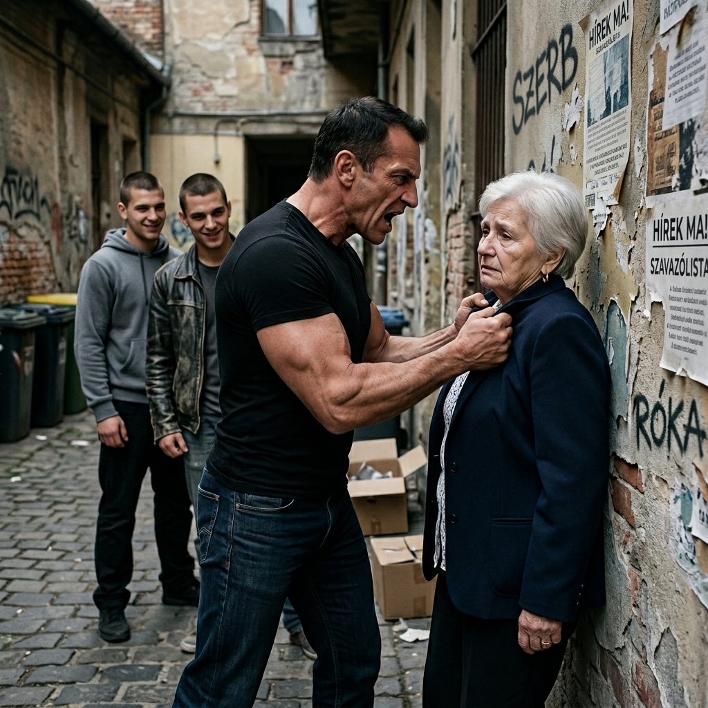 Egy földalatti átjáróban huligánok támadtak egy tehetetlen idős asszonyra, megpróbálva elvenni a pénztárcáját és az ékszereit, de amit az idős asszony ezután tett, megrémítette őket 😯🫣 Az elmúlt hónapokban a város szélén található régi földalatti átjáró olyan hellyé vált, amiről mindenki aggodalommal beszélt. Túl gyakran rabolták ki az embereket. Egyeseknek elvették a telefonjukat, másoknak a pénztárcájukat, és néhányan ékszer vagy pénz nélkül tértek haza.  A lakosok panaszkodtak és járőröket kértek, de a bűnözők mindig eltűntek, mielőtt a rendőrség megérkezett volna. Ezért szinte senki sem ment oda este. Az emberek nagy kerülőt tettek, hogy elkerüljék az átjárón való áthaladás kockázatát. De azon az estén az idős asszony látszólag nem tudta, mi vár rá ott. Nyugodtan sétált, kék kabátot viselt és egy kis táskát cipelt a kezében, sietség nélkül, mintha csak hazafelé tartana. A átjáró nedves volt, a lámpák halványan pislákoltak a mennyezeten, és a léptek visszhangoztak. Amikor a közepére ért, három erős férfi állta el az útját. Mindannyian sportöltözéket viseltek, rövid hajjal, merész mosollyal és tetoválásokkal a karjukon.  Egyikük előrelépett, ferdén elmosolyodott, és azt mondta: — Nos, nagymama, messzire mész? Csináljuk ezt komolyan. A pénztárcád, a telefonod, az ékszereid.  A második a táskájára nézett, és hozzátette: — És vedd le a gyűrűidet. Gyorsan, milyen kedvesek vagyunk.  A nő felnézett rájuk, és nyugodtan, remegés nélkül válaszolt: — Kevés pénzem van. De még azt sem adom olyan sakáloknak, mint te.  A fiúk egy pillanatra megdermedtek, majd az egyikük hangosan felnevetett. — És még mindig van hozzá képed?  A nő egyenesen arra nézett, aki a legközelebb volt, és hidegen azt mondta: — És úgy tűnik, csak az öregeket és a nőket tudod megtámadni.  Ennyi elég volt. A bandita arca eltorzult a dühtől. Előrelépett, megragadta a gallérját, és hátulról erősen a falhoz nyomta. A nő fájdalmasan lehunyta a szemét; Az ütés erős volt, de még akkor sem sikított. A másik kettő mellette állt, és csak mosolygott.  Az egyikük azt mondta: — Azonnal oda kellett volna adnia a pénzt. Már túl késő hősnőt játszani. A fájdalom ellenére a nő lassan kinyitotta a szemét, és halkan megszólalt: — Elnézést kérek, tévedtem. Most kiveszem a pénzt. A zsebemben van.  A főnök elmosolyodott, és kissé lazított a szorításán. — Vedd ki. De semmi ostobaság és semmi hirtelen mozdulat.  A nő nagyon lassan a zsebébe nyúlt, hogy kivegye a pénztárcáját. De a következő másodpercben valami teljesen váratlan dolog történt 😱😨