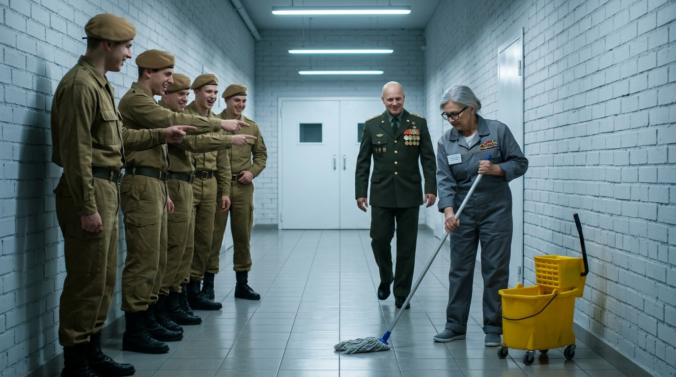 Egy SEAL admirális tréfálkozott a hívójelével – majd az „Éjszakai Róka” elhallgattatta az egész parancsnokságot Mindannyian nevettek, amikor az admirális gúnyos vigyorral a száján úgy döntött, hogy kigúnyolja a gondnokot, és megkérdezi a „hívójelét”. Egyiküknek sem volt fogalma arról, hogy a csendes, felmosórongyos nő egy visszavonult első szintű legenda… és hogy pillanatok alatt tönkreteszi a karrierjét anélkül, hogy felemelné a hangját. „Hé, drágám!” Hendrick admirális éles, metsző nevetése visszhangzott a Little Creek NAB folyosóján, tisztán átvágva a szokásos déli zsivajt. Az újonnan előléptetett és már a tekintélytől megrészegült SEAL parancsnok élvezte a körülötte lévők figyelmét. „Mi a hívójele?” – kiáltotta hangosan, gúnytól csöpögő hangon. „Felmosórongyos Hölgy?” A nevetés azonnal kitört. A mellette álló tisztek gyorsan csatlakoztak. Hayes parancsnok – aki felküzdötte magát a rangig, és páncélként viselte – egy halvány, elégedett vigyort engedett meg magának. Park hadnagy, aki mindig is szerette volna az admirális kegyeiben maradni, felkuncogott, és vigyorogva keresztbe fonta a karját. Körülöttük több mint negyven ember – SEAL-ek, oktatók és adminisztratív személyzet – fordult meg, hogy figyelje őket, a megaláztatás szaga pedig úgy vonzotta őket, mint a cápák a vért.  Mindennek a közepén egy apró termetű nő állt, alig 162 cm magas, akit túlméretezett szürke karbantartó kezeslábas nyelt el. Nem reagált. Még csak fel sem nézett. Csak lassan, megfontoltan mozgatta a felmosórongyát a padlón. De nem mindenki nevetett. A fegyverraktár pénztárpultja közelében Tommy Walsh törzsőrmester hirtelen hidegséget érzett a gerincén. Tekintete nem az admirálison volt. A nő kezén fürkészte. Ahogy a felmosó nyelét tartotta. A válla finom szöge. Ahogy a súlya – nem lustán, hanem pontosan – a lábujjaira nehezedett. Semmi sem hasonlított ahhoz, aki egy folyosót takarít. Minden porcikája közelharcot kiáltott. „Gyerünk, ne szégyenlősködjünk!” Hendrick tolta, most közelebb lépve, élvezve a növekvő figyelmet. „Mindenkinek van itt hívójele. Mi a tiéd? Lehúzó? Padlóviasz?”  A nő megállt. Lassan – szándékosan – kiegyenesedett. Egy pillanatra a szeme megmozdult.