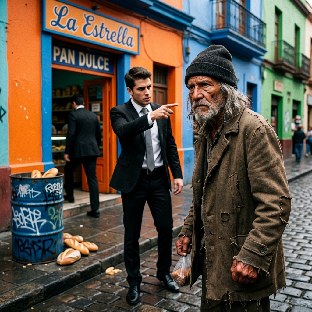 “ITT NEM ADAGOLUNK ÉTELT” 💔 Egy férfi kenyeret dobott egy koldus birtokára. Az arrogáns férfi azt mondta, hogy hívja a rendőrséget, de nem tudta, ki az idős férfi.