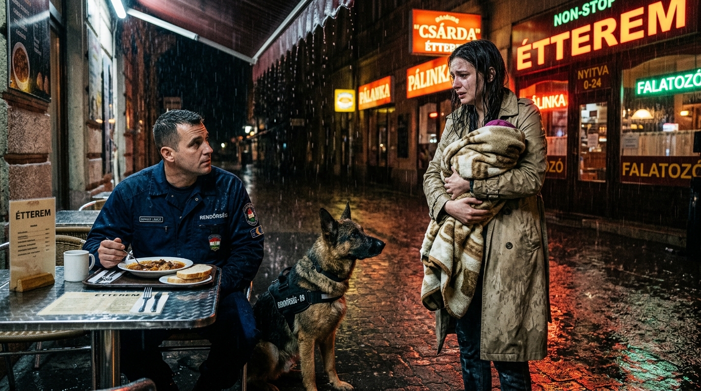 „Uram, megehetjük a maradékot?” – kérdezi egy szegény lány – Mindenkit megdöbbent, hogy mit tesz ezután a tengerészgyalogos és a kutyalovasa… A KÉRDÉS, AMI EGY TENGERÉSZGYALOGOS SZÍVÉT TÖRTE Az eső úgy csapódott Tacomára, mint a szilánkos üveg – hideg, könyörtelen, az a fajta, amely beszivárog a ruházat alá és a csontokba. Cole Maddox törzsőrmester, egy tengerészgyalogos, aki hosszú és megviselt szolgálata végéhez közeledett, egy szerény étkezde teraszán ült valamivel éjfél után. Kutyalovagló társa, Ranger, egy coboly német juhász, akinek a szemei ​​semmit sem mulasztottak el, az asztal alatt pihent, füleit hegyezve a szünet ellenére. Cole-nak nem kellett volna dolgoznia. Nem kellett volna gondolkodnia. Csak megennie az utolsó falatot a felmelegített húsgombócából, és elfelejtenie a bevetések, a veszteségek és a hazatérés fájdalmát. Ehelyett azon kapta magát, hogy az esőbe bámul, mintha még mindig a sivatag suttogását hordozná magában. Akkor meghallotta: Egy halk hang. Túl halk egy ilyen zord éjszakához. „Uram… megehetjük a maradékot?” Cole megfordult.  A napellenző szélén egy 11 éves kislány állt, bőrig ázva, szőke haja kócos volt az esőtől. Karjában – ami túl nagy volt az ő kis termetéhez képest – egy alvó kisgyereket tartott, aki nem volt több kétévesnél. Apró ujjai a kabátját szorongatták. A kislány mozdulatlanul állt, ami nem félelemből, hanem kimerültségből fakadt.  Cole pislogott. „Maradékok?” Bólintott. „Nem fejezted be. Azt hittem… talán…” Ranger előrekúszott, valami gyengéd és törékeny dolgot érzett. A kislány meg sem rezzent. Egyszerűen feljebb helyezte a kisöccsét a csípőjén, és azt suttogta: „Evannek hívják. Ma reggel óta nem evett.”