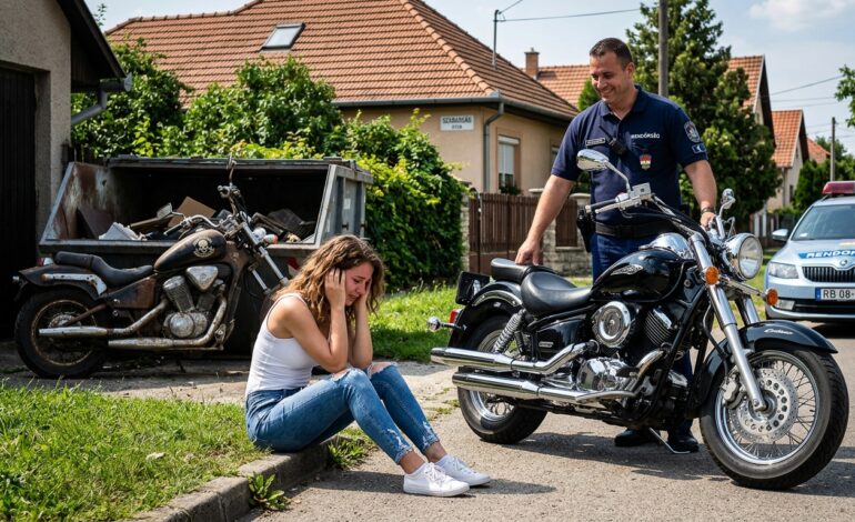 VÁRATLAN VÉGZÉS 🥺 Egy rendőr elvette egy nő motorkerékpárját, mert rozsdás volt, azonban a tiszt meglepetést okozott neki a fiatal nő apjának erőfeszítéseinek köszönhetően. Mit tett a nő apja?