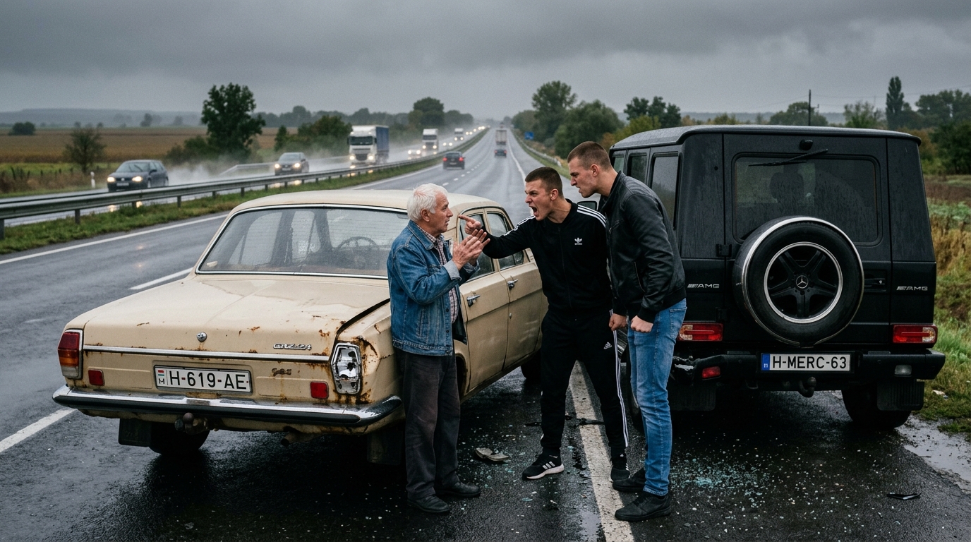 Autópálya-huligánok elvágták egy idős férfi útját és szándékosan balesetet okoztak, majd pénzt kezdtek követelni a “kártérítésért”: csak azt sem tudták, hogy ki az idős férfi, és mi fog velük történni a következő percekben 😱😲
