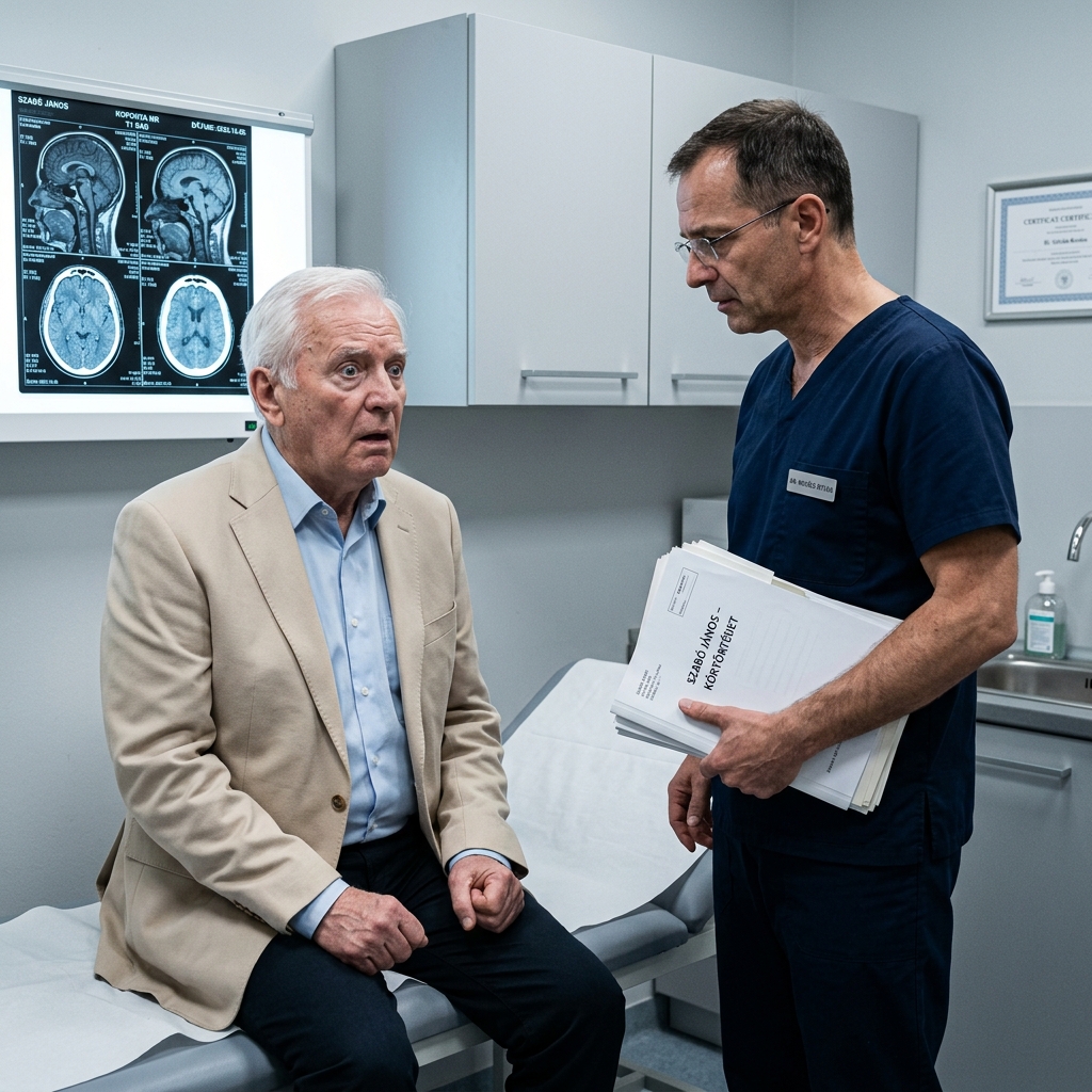 Az új urológusom megnézte a felvételemet, megkérdezte, ki kezelt, majd elhallgatott, amikor azt mondtam: „A vejem.”  Az új urológusom megnézte a felvételemet, megkérdezte, ki kezelt, és a szoba hideg lett, amikor kimondtam a vejem nevét.  Az orvos nem válaszolt azonnal. A felvétel kék fénye végigsöpört az arcán, miközben közelebb hajolt a monitorhoz, egyik kezével még mindig az egéren, a másikkal pedig annyira szorította a dossziét, hogy meghajlította a szélét.  Aztán rám nézett, és megkérdezte: „Ki kezelte eddig az ügyét?” A kérdés rossz helyre csapódott. Nem laza volt. Nem udvarias. Éles. Gyanakvó. „A vejem” – mondtam. „Julian Vance. Ő orvos.” Valami bezárult az arckifejezésében. Gyűrött papíron ültem egy alexandriai magánvizsgálóban, és próbáltam nem mozdulni, mert még a kis mozdulatok is ugyanazt a régi tüzet küldték az alhasamba. Hat év telt el azóta. Hat évnyi hajnali ébredés olyan fájdalommal, ami olyan forró volt, hogy átrágta a csontokat.  Julian mindig gyulladásnak nevezte. A zavaros italt, amit minden reggel adott, táplálékkiegészítőnek nevezte. Rituáléként sorakoztatta mellé a tablettáimat, és a vállamra tette a kezét azzal a nyugodt sebészhanggal. „Bízz bennem, Arthur. Pontosan tudom, mire van szükséged.” A saját házamban, a saját reggelizőasztalomnál, a Virginia ablakain köddel, a fiammal, Leóval, aki úgy tett, mintha nem bámulná az új Rolexet a csuklóján, megbíztam ebben a hangban. A 2019-es sérvműtét után is megbíztam benne, amikor Julian azt mondta a lányomnak, hogy a családnak kell gondoskodnia a családról.  Most ez az idegen sötétkék műruhában úgy bámulta a felvételemet, mintha megsértettem volna. „Mióta kezeli a kezelésedet?” – kérdezte. „Hat éve.” „Hat éve” – ismételte meg, ezúttal lassabban, mintha maga a szám is mocskos lenne. „És ő az egyetlen?” Bólintottam. „Azt mondta, nincs értelme más specialistákat belekeverni. Azt mondta, jobban érti az esetemet, mint bárki más.”  Az orvos visszafordult a monitorhoz, és ráközelített. A képem nagyobb lett a képernyőn. A medencém szemcsés szeletei. Árnyékok. Fény. Egy test bizonyítékká változott.  „Ő rendelte el ezt a vizsgálatot?”  „Nem. Én rendeltem.” A hangom laposabb volt, mint éreztem magam. „A múlt héten abbahagytam a kérdezősködést.” Ez még jobban felkeltette a figyelmét. „Miért?” Mert végre belefáradtam abba, hogy úgy érzem, eltűnök. Mert a vejem egy telefonos alkalmazáson keresztül figyelte a pulzusomat, mint egy állat. Mert valahányszor azt mondtam, hogy a fájdalom rosszabb, túl gyengéden mosolygott.  Egyszerűen fogalmaztam. „Mert a dolgok nem álltak össze.” Az orvos ekkor teljesen felém fordult. Ötvenes évei közepén járt, drótkeretes szemüveggel, éles szemekkel, tiszta fehér falakkal mögötte. Az a fajta ember, aki nem pazarolja a reakcióit. Ezért zavart jobban a csend, mint a kiabálás. „Végzett Julian maga bármilyen műtétet rajtad?” – Igen.  – Milyen?  – Sérvműtét.  – Mikor?  – 2019.  Az állkapcsa egyszer megrándult. – Kórházban?  – A saját intézményében.  A papír recsegett a kezem alatt, amikor megmozdultam. Éreztem a fertőtlenítő, az állott kávé és a saját félelmem halvány, fémes szagát. A vizsgáló ablakán kívül novemberi fény ült laposan és hidegen a parkoló felett.  Bent a levegő egyre szűkült. – Mr. Sterling – mondta –, óvatosan kell válaszolnia. A műtét után javultak a tünetei, vagy rosszabbodni kezdtek? Egyenesen ránéztem. – Ekkor kezdődött a tűz. Egy pillanattal túl sokáig tartotta a tekintetemet. Aztán visszanézett a képernyőre. Julian arca olyan tisztán villant át az agyamon, hogy felfordult a gyomrom. Fehér köpeny reggelinél. Sebészeti felszerelés a folyosómon. Az egyik kezem a lányom hátán, a másik a gyógyszereimet rendezgeti azokkal a precíz ujjakkal. Minden kontrollált. Minden tiszta. Minden mindig elmagyarázott. Még a gyengeségemet is elmagyarázták nekem. Túl öreg vagyok ahhoz, hogy éjszaka vezessek. Túl törékeny vagyok ahhoz, hogy magam kezeljem a gyógyszereimet. Túl beteg vagyok ahhoz, hogy észrevegyem, mi történik a saját házamban. Az orvos további három képet lapozott át. „Mondta már valaki, hogy egy eszköz van beültetve ebbe a területbe?” – kérdezte. „Nincs.” „Van valami szabályozója, hálórendszere, hormonegysége, fájdalomcsillapítója, bármi ehhez hasonló?” „Nem.” Újra elnémult.  Most már hallottam a saját lélegzetemet. Utáltam. Utáltam az öregedés és a fájdalom hangját, ami olyanná változtatott, aki arra vár, hogy más férfiak mondják meg neki, mi van a saját testében. „Mondja ki nyíltan, Doktor úr” – mondtam. Nem tette. Ehelyett megkérdezte: „Ki fér hozzá a gyógyszereihez?” „A vejem.” „Ki készíti el?” „A vejem.” „Ki figyeli az állapotát nap mint nap?” Nem pislogtam. „A vejem.” A szavak minden egyes kimondott szóval egyre csúnyábbnak mutatták a szobát. Nagyon óvatosan letette az egeret. „Van-e valakinek előnye, ha romlik az egészségi állapota?” Ez a kérdés jobban ütött, mint a többi, mert már nem orvosi jellegű volt. Indíték volt. „A lányom örökli a családi vagyonkezelői vagyont, ha meghalok” – mondtam. „A vejem mindent irányít maga körül.” Az orvos tekintete nem vette le az enyémet. „És a lánya megbízik benne?” „Feleségül ment hozzá.” Figyeltem, ahogy a válasz leülepedik benne. Egy férfi az én helyzetemben…Zavartnak tűnt a hangja. Érzelmesnek. Hálásnak az aggodalomért. Most már egyik sem voltam. Fáztam. Ébren voltam. És hat év óta először éreztem a csapda alakját, ahelyett, hogy csak a benne lévő fájdalmat éreztem volna.  Visszafordult a monitorhoz, és egy részletet nagyított, amíg a kép be nem töltötte a képernyőt. Volt valami sötét a képen, valami ferde ott, ahol ferdének nem szabadna léteznie. Láttam, amikor először megnyitotta, de azt mondtam magamnak, hogy nem értem, mit nézek.  Az arca elárulta, hogy érti.  „Mit mondott neked ez a fájdalom?” – kérdezte halkan. „Kor. Gyulladás. Idegkárosodás.”  „És a táplálékkiegészítők?” „Azt mondta, hogy stabilan tartanak.” Orron át kifújta a levegőt, és újra a dosszié után nyúlt. Ezúttal olyan erősen szorította, hogy a karton kipattant. A szobában csend volt, kivéve a fejem feletti szellőzőnyílást és a gép száraz zümmögését. Julianra gondoltam, ahogy a fekete terepjáróját Chicagóba pakolja, mintha semmi a világon nem érhetné meg. Arra gondoltam, ahogy Leo keserű kávéja közben eltakarja előlem a tekintetét. Arra gondoltam, ahogy a lányom még mindig felhívja a férjét, amikor aggódik értem, mintha ő lenne a legbiztonságosabb ember a szobában.  Aztán az orvosra néztem, és kimondtam az egyetlen dolgot, ami számított. „Ha látsz valamit, ne halkítsd le.” Végül ellépett a monitortól. Nem messzire. Éppen annyira, hogy közvetlenül felém nézzen. A régi magabiztosság eltűnt a testtartásából. Helyét valami nehezebb vette át. Szakmai düh. Kontrollált hitetlenkedés. Az a fajta csend, ami azt jelenti, hogy az ember nagyon gondosan válogatja meg a következő szavait, mert ha egyszer kimondja őket, már nem lehet visszaállítani a világot olyanná, amilyen volt. Még utoljára lenézett a felvételre. Aztán visszanézett rám. Ujjai szorosabban szorították a dossziét. És azt mondta: „Vannak olyan dolgok a testedben, amiknek nem ott kellene lenniük.”