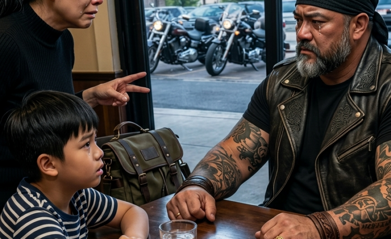 就在餐廳經理當眾羞辱一個12歲男孩，因為他只喝了一杯水就坐了太久，並命令他離開時，一個身穿皮衣、沉默不語的摩托車手穿過餐廳，未經允許就徑直坐在男孩對面，伸手探入背心，而此時，幾輛摩托車正悄無聲息地環繞著餐廳。