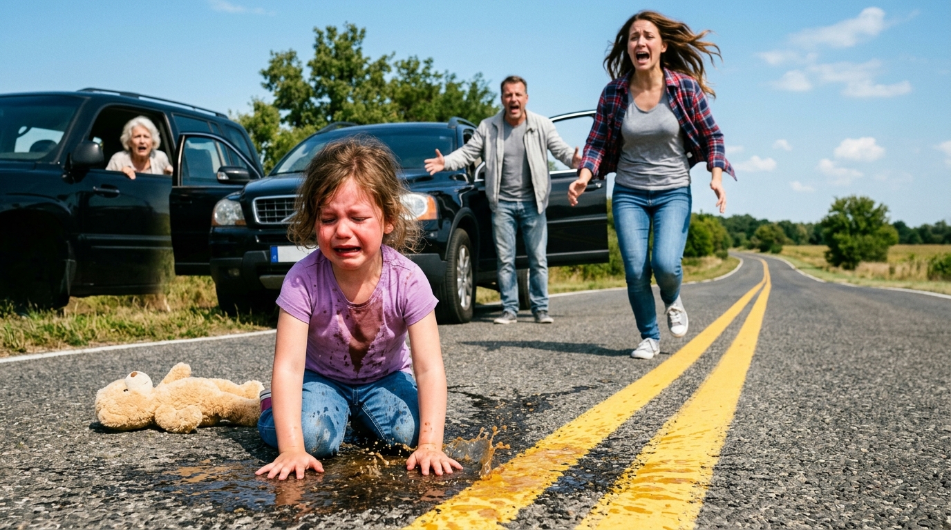 A szüleim KIBÚDTÁK a hatéves lányomat az autópályára, miután rosszul lett az autózástól – Anyám leütötte, egy műanyag zacskót erőltetett a fejére, „hogy megtanítsa kontrollálni”, miközben apám KIÜTÖTTE, azt kiabálva, hogy tönkretette a tökéletes családi kirándulásukat.  A hőség láthatatlan hullámokként vibrált az aszfalt felett, amikor ott hagytak minket – engem és a lányomat, a porban állva egy örökké tartó autópálya-szakasz mellett. A levegő száraz volt, a kabócák hangosak, és emlékszem, hogy arra gondoltam, milyen furcsa, hogy a világ ilyen mozdulatlan maradhat azután, ami történt.  A nevem Rachel Thompson. Harminckét éves vagyok, és életemben sokféleképpen neveztek már – makacsnak, érzelmesnek, nehézkesnek –, de soha nem tehetetlennek. Mégis azon a napon, amikor a 47-es autópálya szélén álltam, és a hatéves lányomat, Emmát tartottam, megértettem, milyen érzés valójában a tehetetlenség.