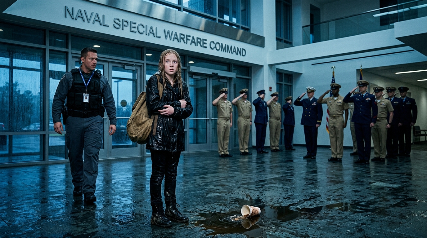 Nincs igazolvány. Nincsenek feljegyzések. Nincs múlt – mégis minden haditengerészeti különleges katona vigyázzban állt, amikor belépett. A szakadó eső a coronadoi Haditengerészeti Különleges Hadviselési Parancsnokságra csapott, a megerősített üvegen túl mindent homályos, szürke homályrá változtatva. Jake Matthews parancsnok a második emeletről, a végtelen adminisztratív munkában fuldokló férfi közönyös fáradtságával figyelte a főbejáratot. Csak egy újabb kedd volt – a hét legeseménytelenebb napja –, amíg az automata ajtók ki nem nyíltak, és abban a pillanatban az egész légkör megváltozott az épületben. Egy nő lépett be a viharból, a káoszból a neonfények steril fényébe lépett. Első pillantásra teljesen hétköznapinak tűnt – átázott sötét haja az arcába tapadt, olcsó széldzseki tapadt a testéhez, és egy kopott vászon hátizsák lógott a vállán. Mégis, ahogy a biztonsági ellenőrzőpont felé haladt – nyugodt, kimért, szinte ritmikus –, furcsán idegennek tűnt bármely civil számára. Az asztalnál Jackson altiszt, egy őrszem, aki évekig az ország egyik legtitkosabb katonai létesítményének őrzésében volt tapasztalt, lenézett a monitoraira. Az arcfelismerő rendszer – amelyet úgy terveztek, hogy a másodperc töredéke alatt azonosítsa a fenyegetéseket és a felhatalmazott személyzetet – lefuttatta a vizsgálatot… és semmit sem adott vissza. Üres eredményt.  „Asszonyom, szükségem van valamilyen igazolványra” – mondta Jackson, hangja megfeszült, miközben keze a néma riasztó közelében lebegett. „Ez egy korlátozott hozzáférésű katonai létesítmény.” A nő megállt.  Nem nyúlt a táskájába. Nem keresett pénztárcát, és nem is mentegetőzött. Egyszerűen csak állt ott, az esővíz egyenletesen csöpögött a kabátjáról a fényes padlóra.  „Nincsenek igazolványaim, altiszt” – mondta halkan. A hangja nem volt felemelt, mégis tisztán áthatolt a hall halk zümmögésében. „Ellenőrizze újra a rendszerét. Nem fog találni semmit. Nem fog találni múltat.” Jackson homlokráncolása elmélyült, a gyanú éberséggé fokozódott. Egy igazolvány nélküli civil, aki megpróbált belépni egy SEAL-bázisra, nemcsak szokatlan volt – komoly biztonsági fenyegetést is jelentett. Vett egy mély lélegzetet, készen arra, hogy kiadja a parancsot a nő őrizetbe vételére, de a szavak sosem hangzottak el.  A folyosó végén Rodriguez törzsőrmester – egy tapasztalt harci veterán, akit rendíthetetlen nyugalmáról ismertek – lépett ki az eligazító teremből. Nevetve, egy csésze kávéval a kezében, lazán beszélgetett egy operátortársával.
