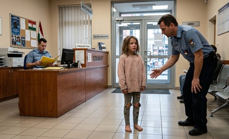 „Ne mondd el senkinek. Ha megtudják, elvisznek.” Az anyja eltűnt egy fagyos házban, a nagybátyja folyamatosan a verandára dobálta a bevásárlótáskákat, mintha kóbor kutyákat etetnének, ő pedig a kisöccsét cipelte a sötétben. A vér száradt a lábujján. Aztán felemelt egy barna papírzacskót az állomásom lámpái alatt, és Cedar Hollow-ban minden felnőtt elhallgatott este 9:47-kor.  Egy fagyos kedd este 9:47-kor egy mezítlábas kislány lépett be az állomásomra, azzal az egyetlen dologgal a kezében, amit minden felnőtt elmulasztott az életében.  Harminc perccel a vége előtt voltunk, és már félig egy ellopott fűnyíró-jelentést írtam be, amikor az üvegajtó csengett, és belépett. Nem sírt hangosan. Nem sikoltozott. Csak állt ott a fénycsövek alatt, mintha már elhasználta volna az összes pánikot. Nem lehetett idősebb hétévesnél. A pulóvere valaha rózsaszín volt. Most olyan színű volt, mint a koszos mosogatóvíz. A leggings-e térdénél vékonyra nyúlt, az egyik szegélye elszakadt, és a lába mezítláb volt.  Nem nyári mezítláb. Novemberi mezítláb. Talpa fekete az út porától. Friss vér szárad a bal lába körme mellett. Vékony kavics vágja át a két lábujját. Hosszú utat gyalogolt, hogy idejusson, és senki, aki szerette, nem kísérte el.  Nincs anyja. Nincs nagybátyja. Egyetlen felnőtt sem. Csak egy barna papírzacskó nyomódott a mellkasához mindkét karjával, mintha valaki megtanította volna neki, hogy a világ csak a tárgyaktól függ. Az állomás elcsendesedett, ahogy a kis szobák szoktak, amikor a baj rossz arccal érkezik. June a diszpécserből felnézett. A fénymásoló tovább zümmögött a folyosón. Egyetlen rossz lámpa villogott a lemezek felett, mintha nem tudná eldönteni, hogy lássa-e ezt.