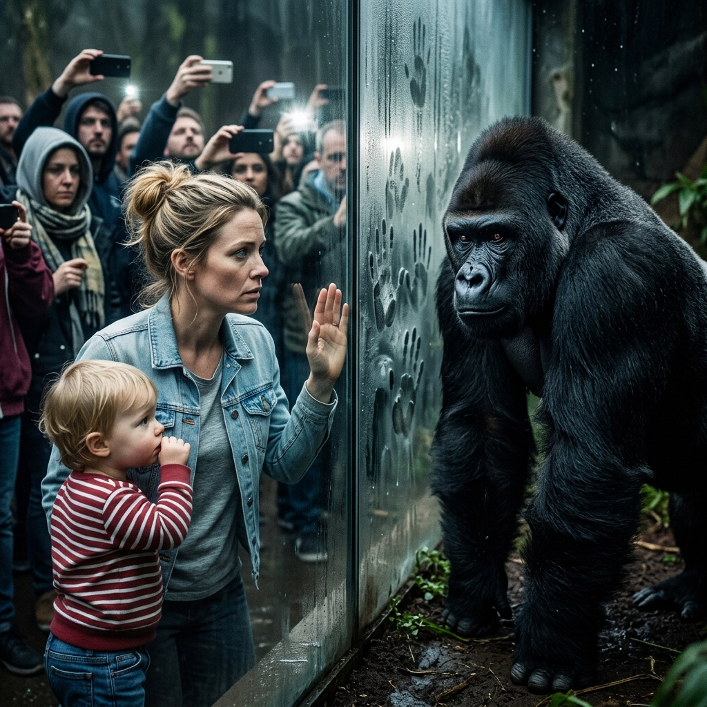 Egy kisfiú véletlenül beleesett egy gorilla kifutójába; és miközben az anyja sikoltozott és segítséget hívott, az óriási teremtmény lassan közeledett a gyerekhez, majd… 😱😲 A gyerek véletlenül beleesett a gorilla kifutójába, és másodperceken belül igazi pánik tört ki az üveg közelében. Az emberek sikoltoztak, egyesek biztonsági személyzetet hívtak, mások rémülten befogták a szájukat, mert a kisfiú a kifutó belsejében volt, és hangosan sírt. Az anyja a kerítés közelében rohangált ide-oda, sírt, majdnem elvesztette a hangját, könyörgött, hogy mentse meg a fiát, miközben az óriás gorilla lassan közeledett a gyerekhez. Aznap a családommal csak sétáltunk az állatkertben. A férjemmel, a lányommal lassan sétáltunk egyik kifutóból a másikba, és többet álltunk meg a főemlősöknél, mint máshol. Egy kis tömeg már összegyűlt ott; az emberek telefonjukkal filmezték az állatokat, beszélgettek egymással, és a gyerekeknek mutatták a nagy gorillát, amely csendben állt félreállva. Minden normálisnak tűnt, amíg a csendet hirtelen egy nő rémisztő sikolya nem törte meg. A nő az üveghez rohant, és olyan hangosan sikoltott, hogy körülötte mindenkit hideg borzongás futott át. Először senki sem értette, mi történt, de egy pillanat alatt világossá vált: a kisfia a madárházban van.  A kisfiú a földön feküdt, és olyan hangosan sírt, hogy a hangja elnyomta a körülötte lévő zajt. Az emberek azonnal reagálni kezdtek. Egyesek az állatkerti dolgozókat hívták, mások sikoltoztak, néhányan pedig egyszerűen megbénultak, képtelenek voltak levenni a szemüket a történtekről. A gyermek anyja alig bírt állni. Sírt, az üveghez nyúlt, és könyörgött, hogy mentsék meg a babáját. Hangja tele volt rémülettel, amely áthatolt a körülötte lévőkön. Eközben a gorilla észrevette a gyermeket, és lassan elindult felé. Minden egyes lépéssel egyre jobban pánikba esett a tömeg. Mindenki azt gondolta, hogy valami jóvátehetetlen fog történni. Amikor a gorilla nagyon közel ért, az anya majdnem elájult a félelemtől. A hatalmas teremtmény hirtelen elkapta a gyermeket, és az üveg előtt az emberek visszatartották a lélegzetüket, mintha minden megállt volna. Néhányan sikítottak, mások elfordultak, képtelenek voltak tovább nézni. De a következő másodpercben történt valami, amitől mindenki sokkos állapotban volt. 😲😱