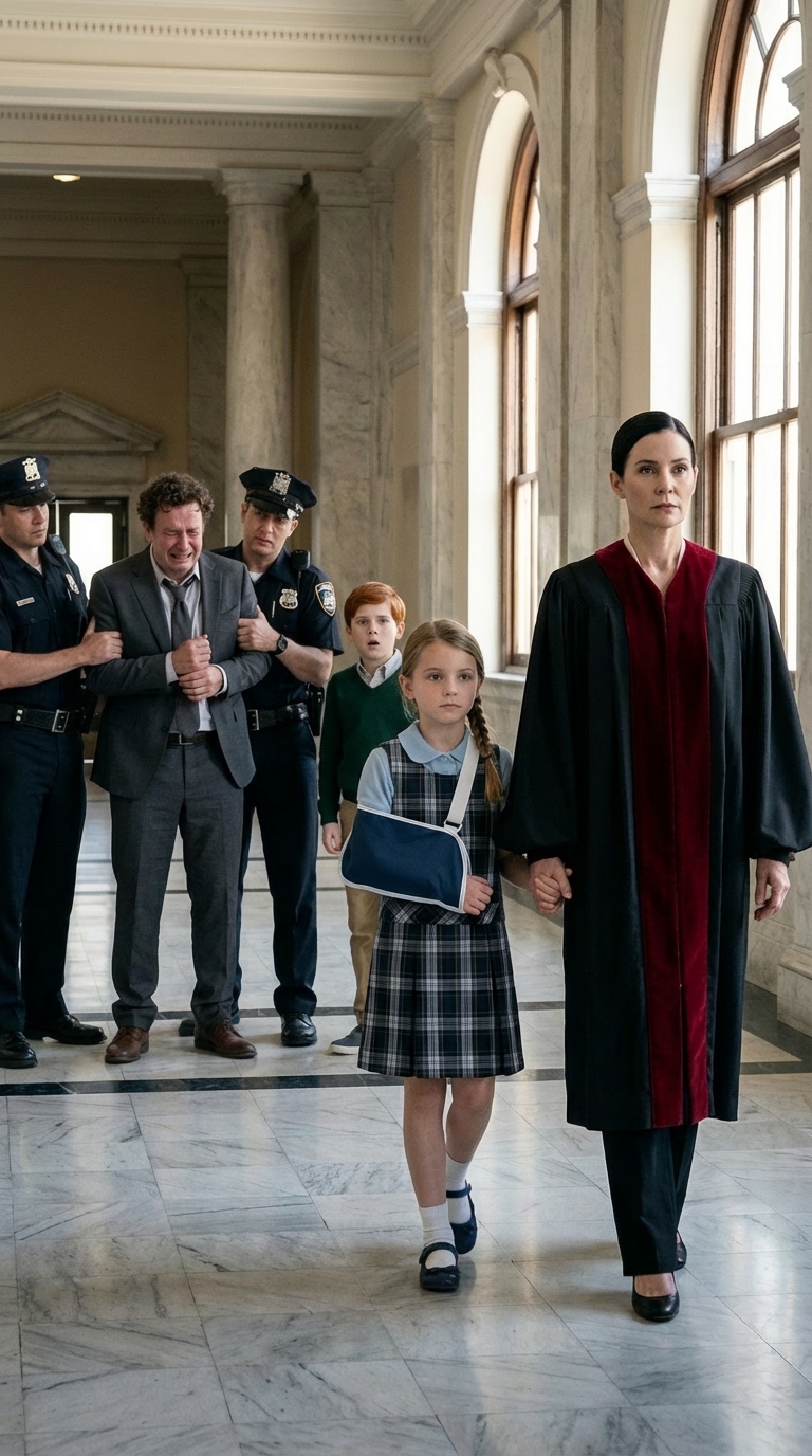 Ma fille de 11 ans est rentrée à la maison avec un bras cassé et des bleus partout. Après l’avoir emmenée d’urgence à l’hôpital, je suis allée directement à l’école pour trouver le harceleur – et j’ai découvert que son père était mon ex. Il a ri en me voyant. « Telle mère, telle fille. Toutes deux des ratées. » Je l’ai ignoré et j’ai interrogé le garçon. Il m’a bousculée et a ricané : « C’est mon père qui finance cette école. C’est moi qui décide. » Quand je lui ai demandé s’il avait fait du mal à ma fille et qu’il a répondu oui, j’ai passé un coup de fil. « On a les preuves. » Ils se sont trompés d’enfant – la fille du président de la Cour.